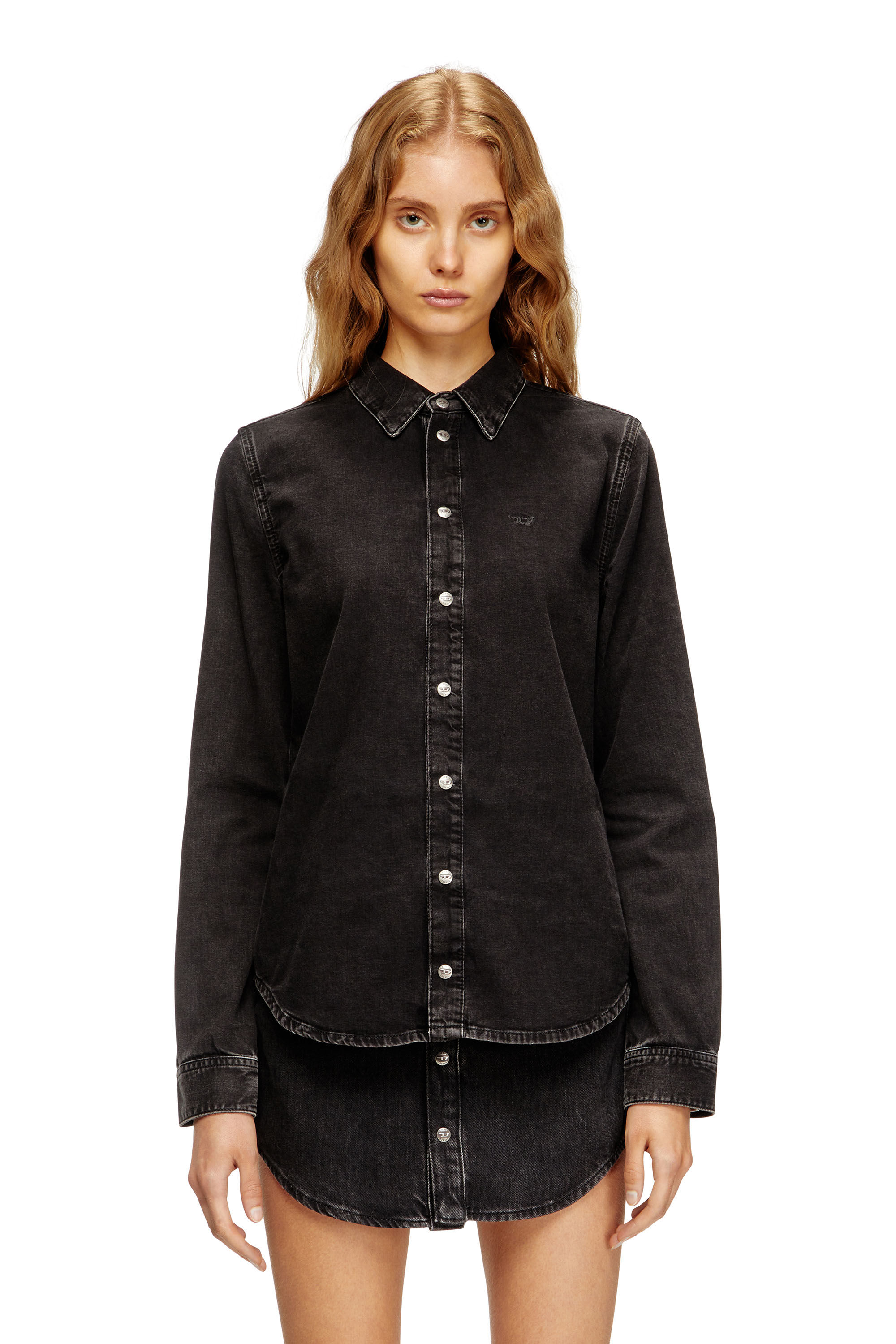 Diesel - DE-EAZY, Chemise en denim avec coutures contrastées. Femme in ToBeDefined - 3