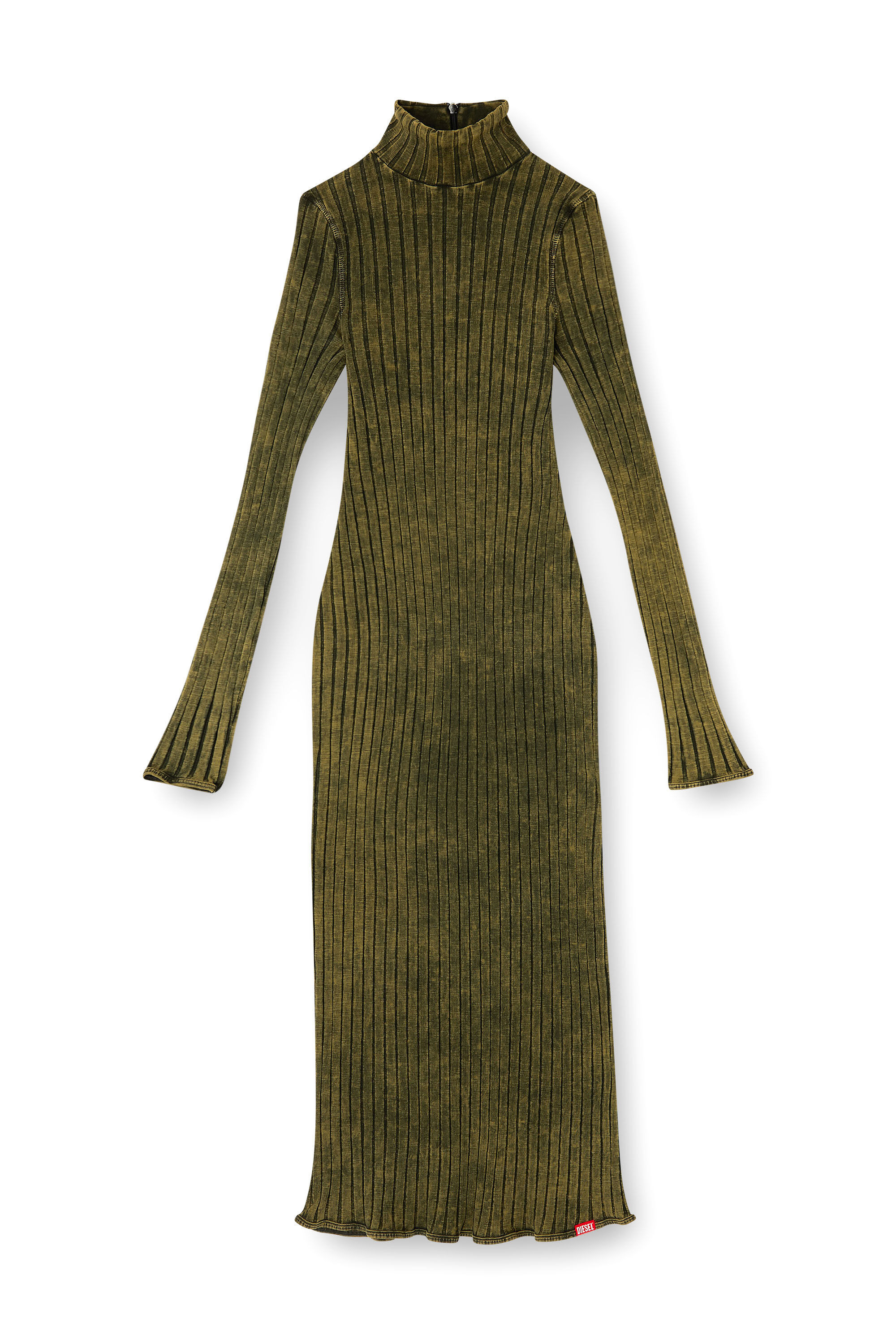 Diesel - D-WAVYA, Robe midi en jersey à larges côtes traité Femme in Vert - 2