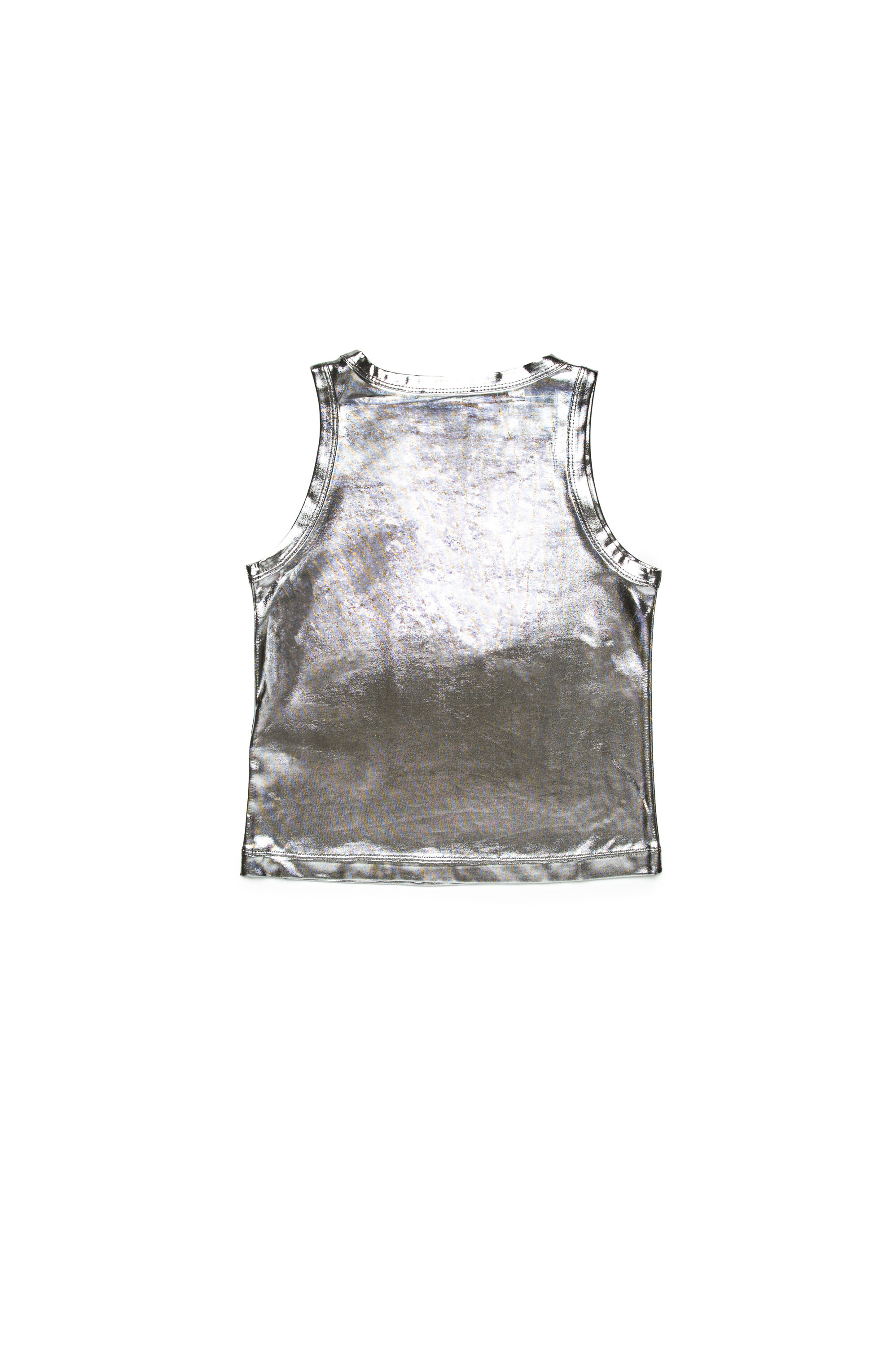 Diesel - TLYNYS, Débardeur métallisé avec cut-out à logo Femme in Gris argenté - 2
