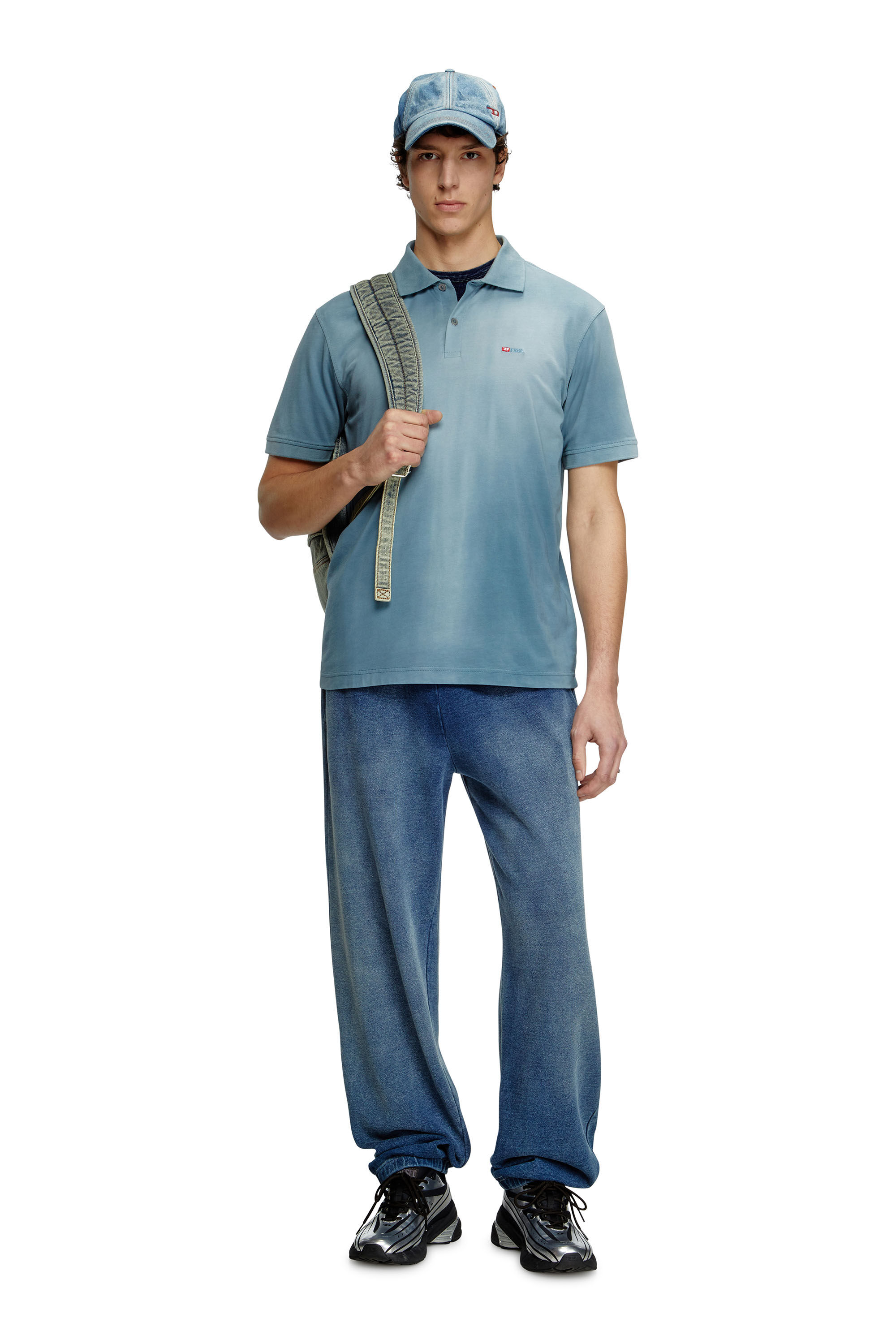 Diesel - T-REJUST-R3, Polo en jersey avec logo brodé Homme in Bleu - 1