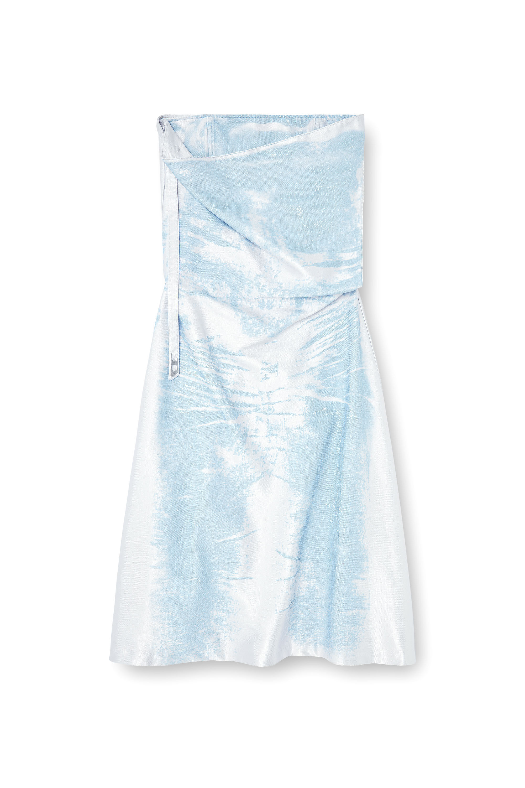 Diesel - DE-ERONIX-FSI, Woman's Long dress in coloured satin denim in Light Blue - 2