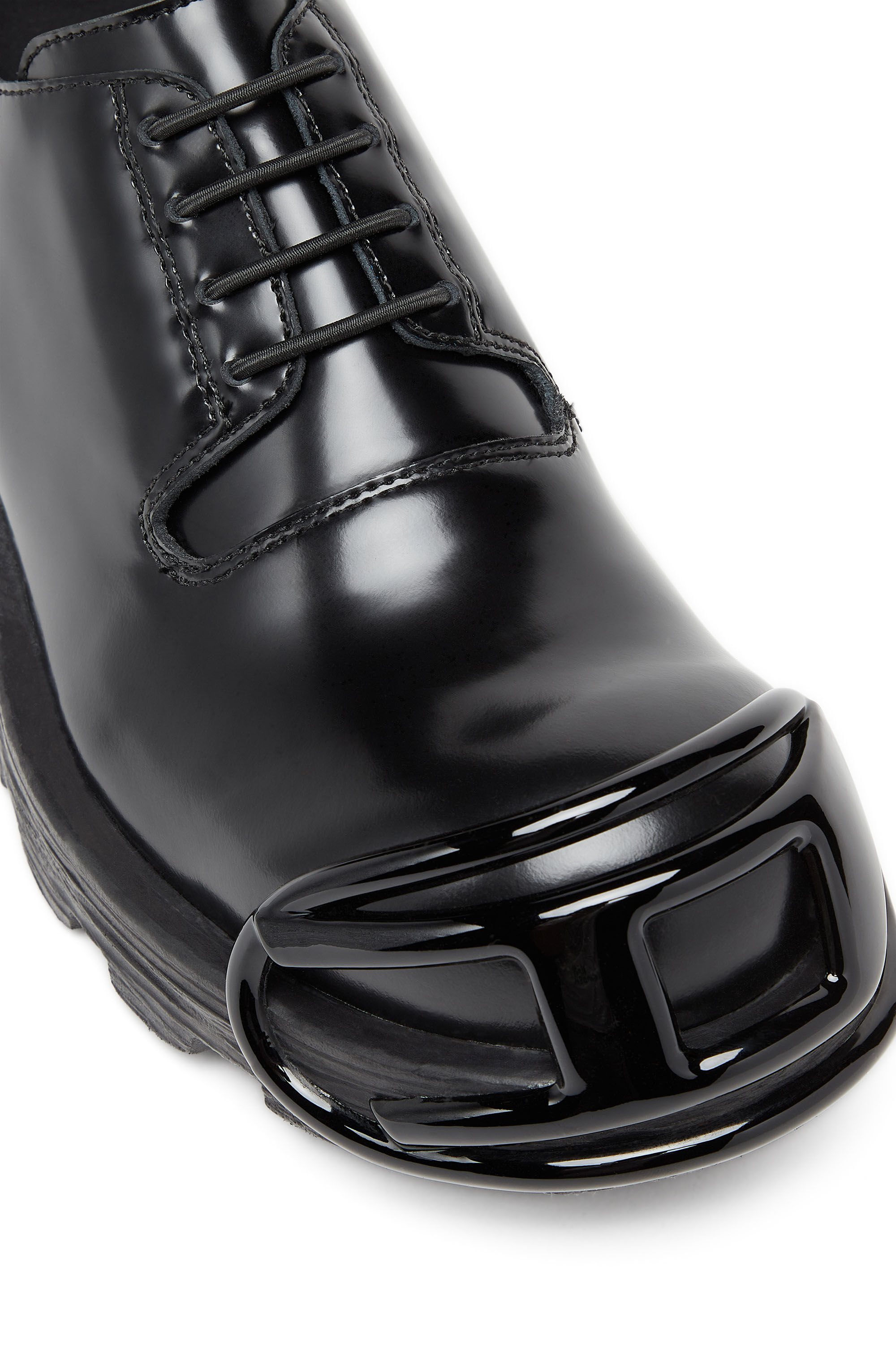 Men's D-Hammer-Leather lace-up shoes with oval D toe cap | Black