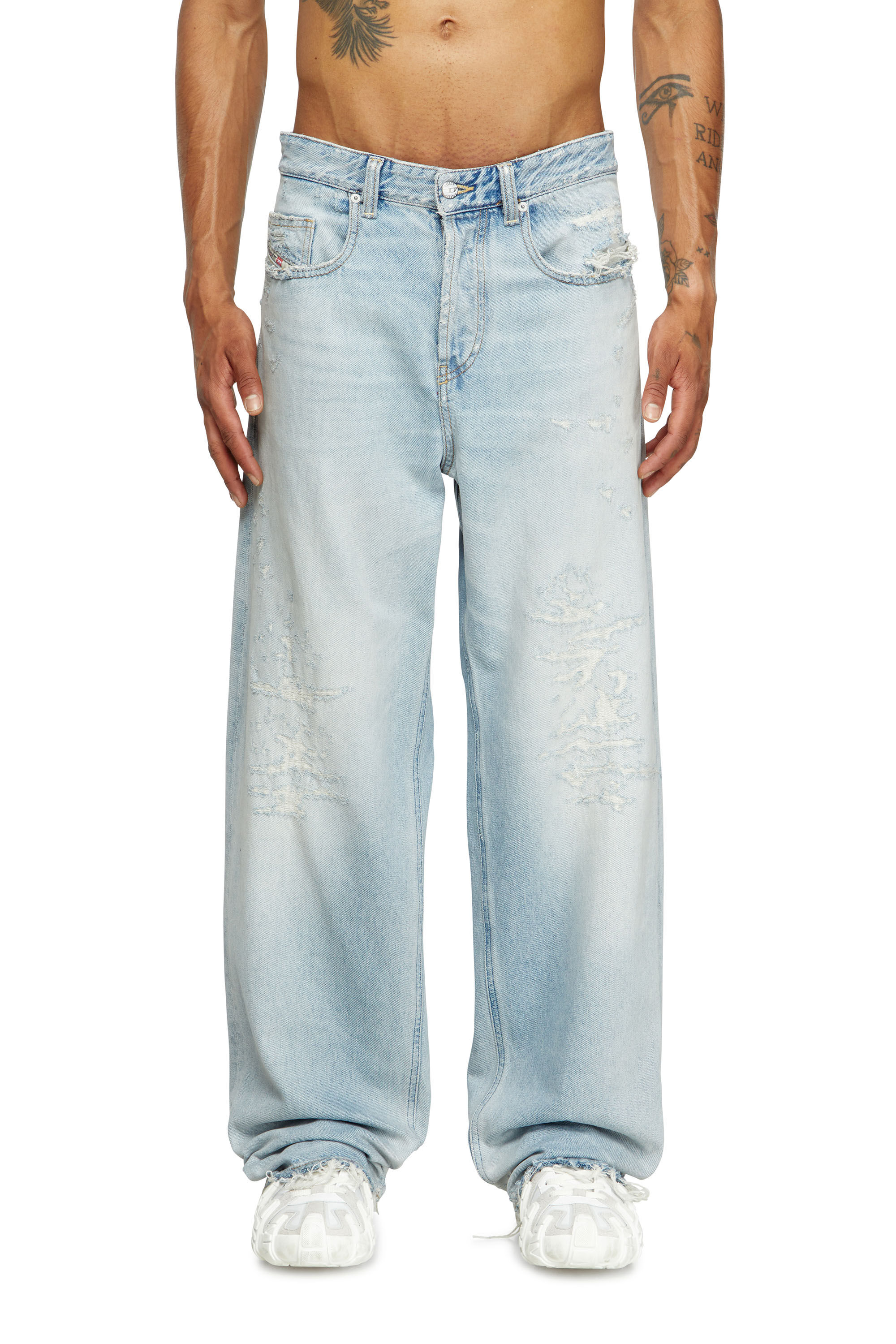 Diesel - Relaxed Jeans 2001 D-Macro 09M53 Homme, Bleu Clair - Image 3