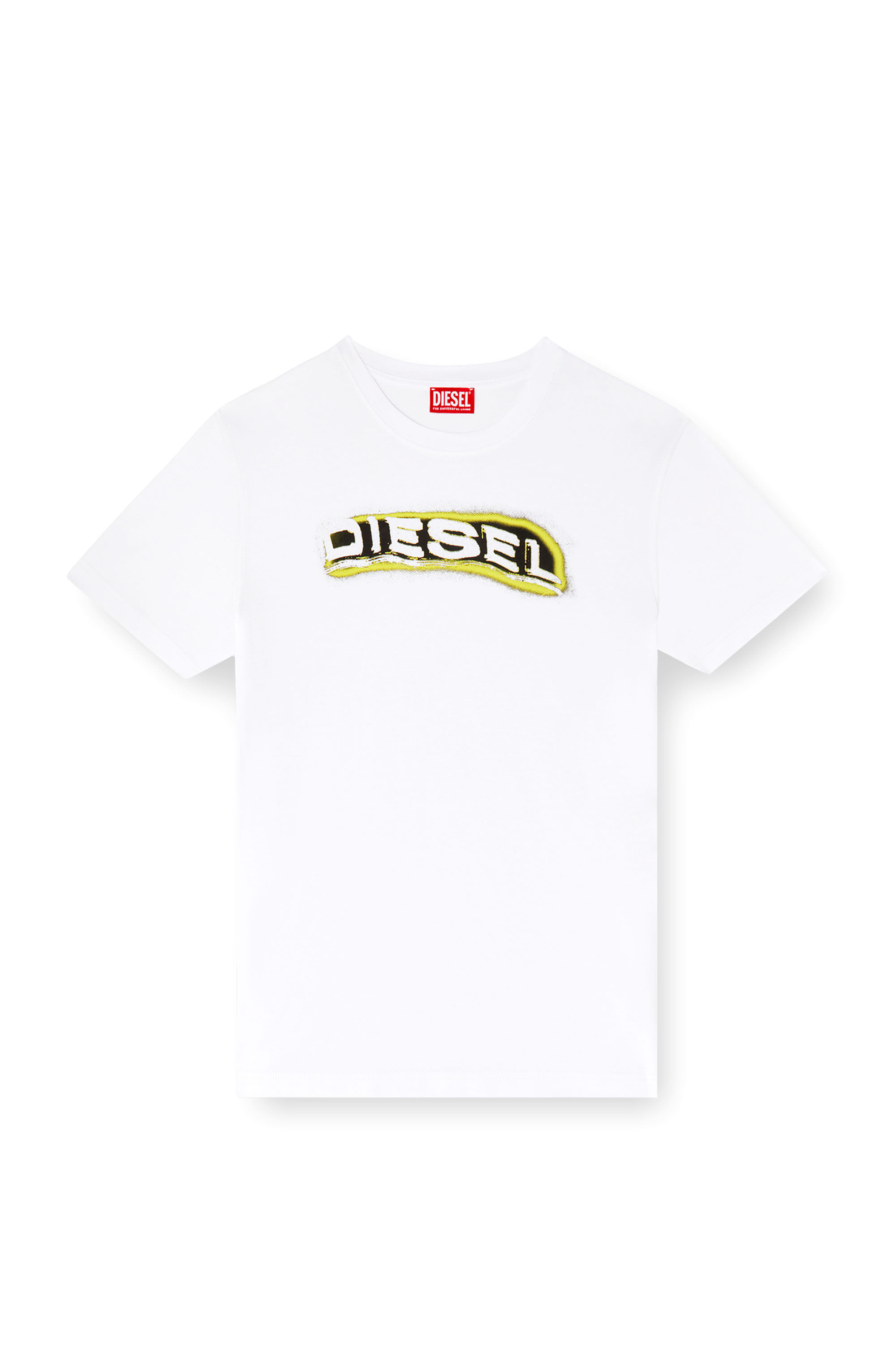 ★DIESEL★ T-Adjust R4 T-Shirt White A163970GRAI100 A163970G Men's T-shirt with puff-print logo | White | Diesel