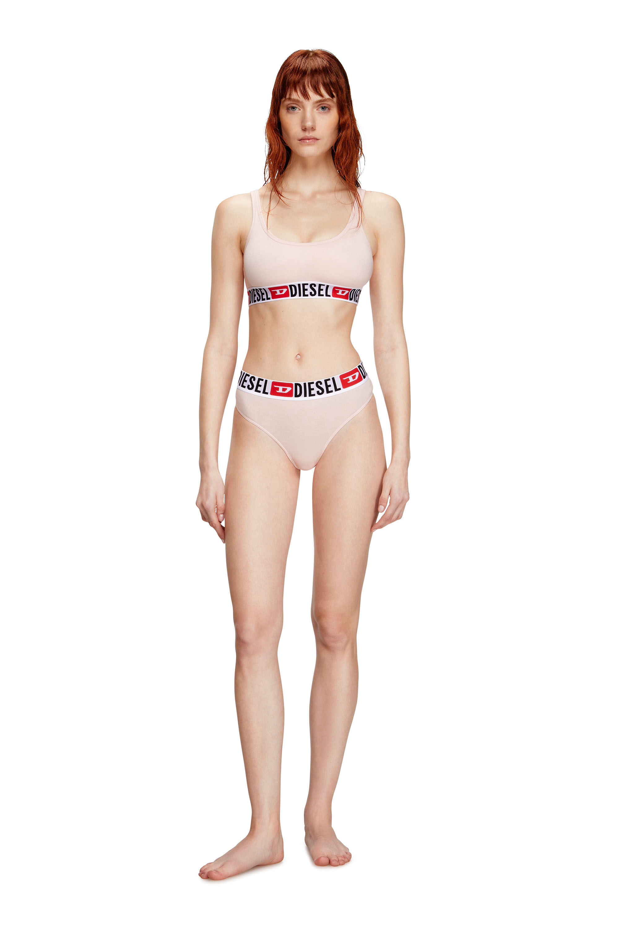 Diesel - UFSB-ORIBA, Bralette avec bande logo Femme in Rose - 1