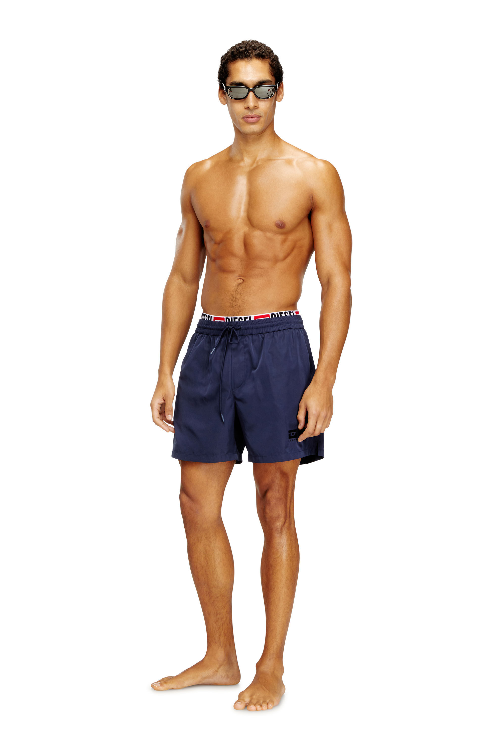 Diesel - VISPER-41-D-CORE, Short de bain mi-long avec imprimé logo Homme in Bleu - 2