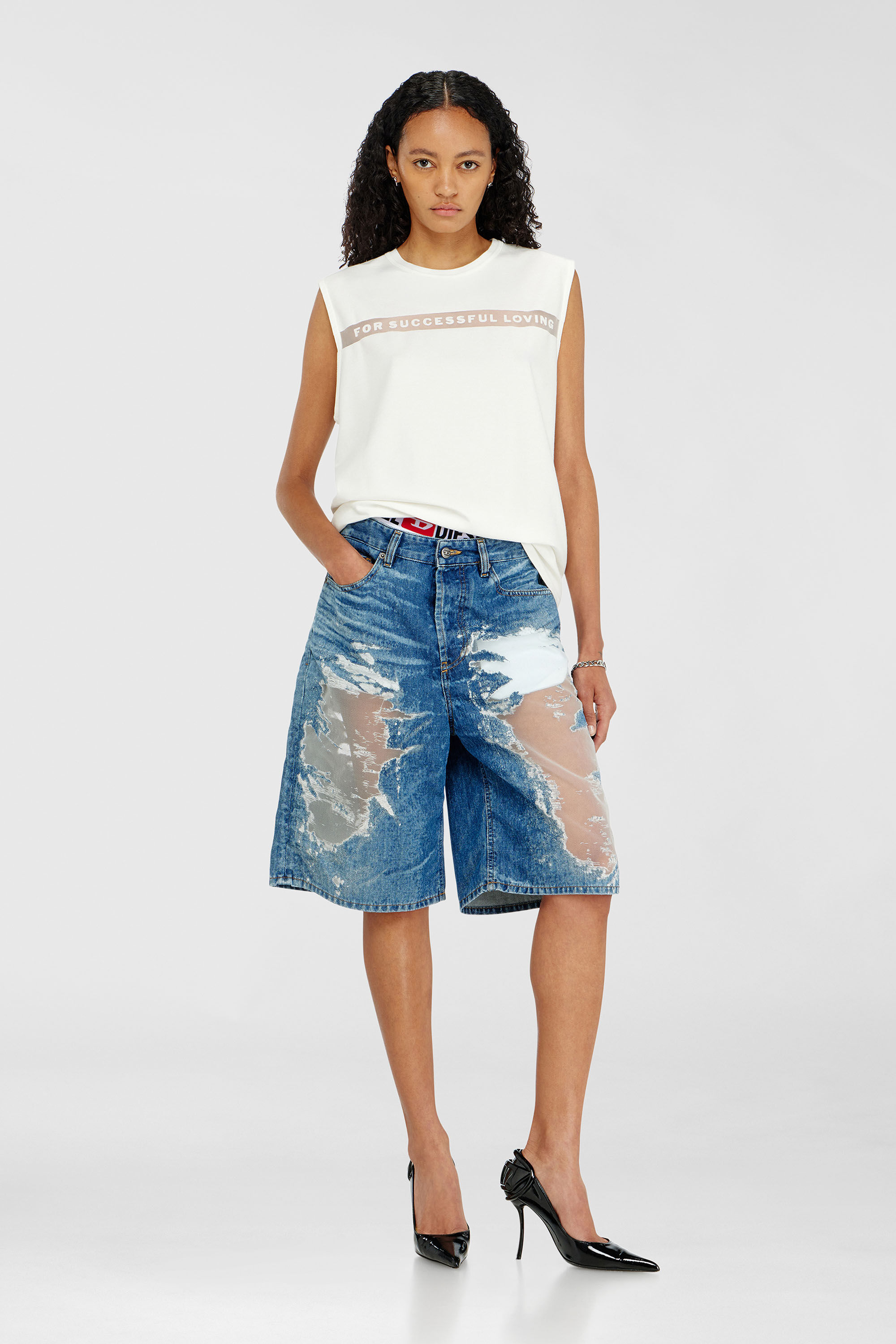 Diesel - PR-T-NORM-BISC-MATI-R, D&eacute;bardeur avec logo For Successful Loving Mixte in Blanc - 6