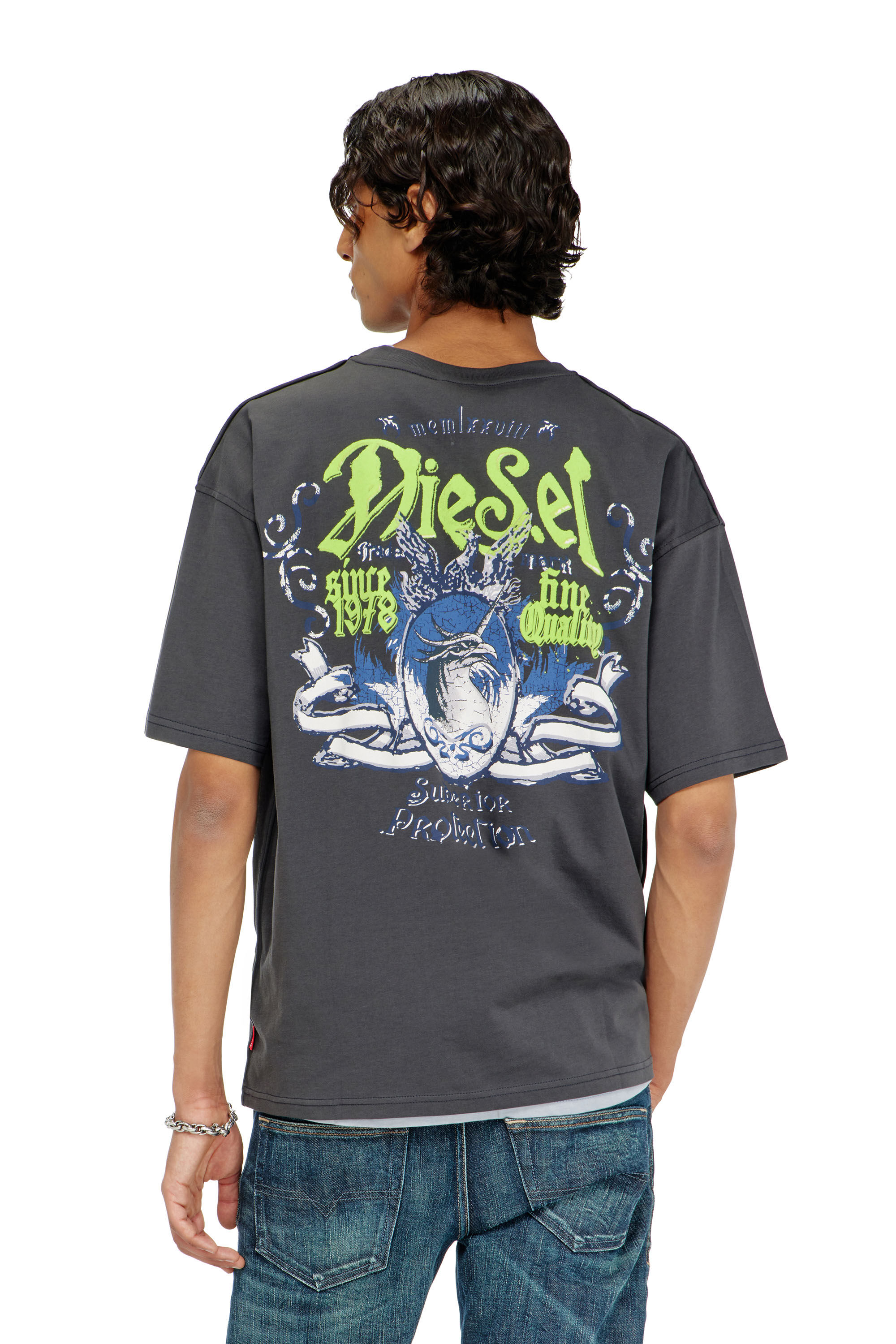 Diesel - T-BOXT-AA2, T-shirt en coton avec motif floqu&eacute; Homme in ToBeDefined - 4