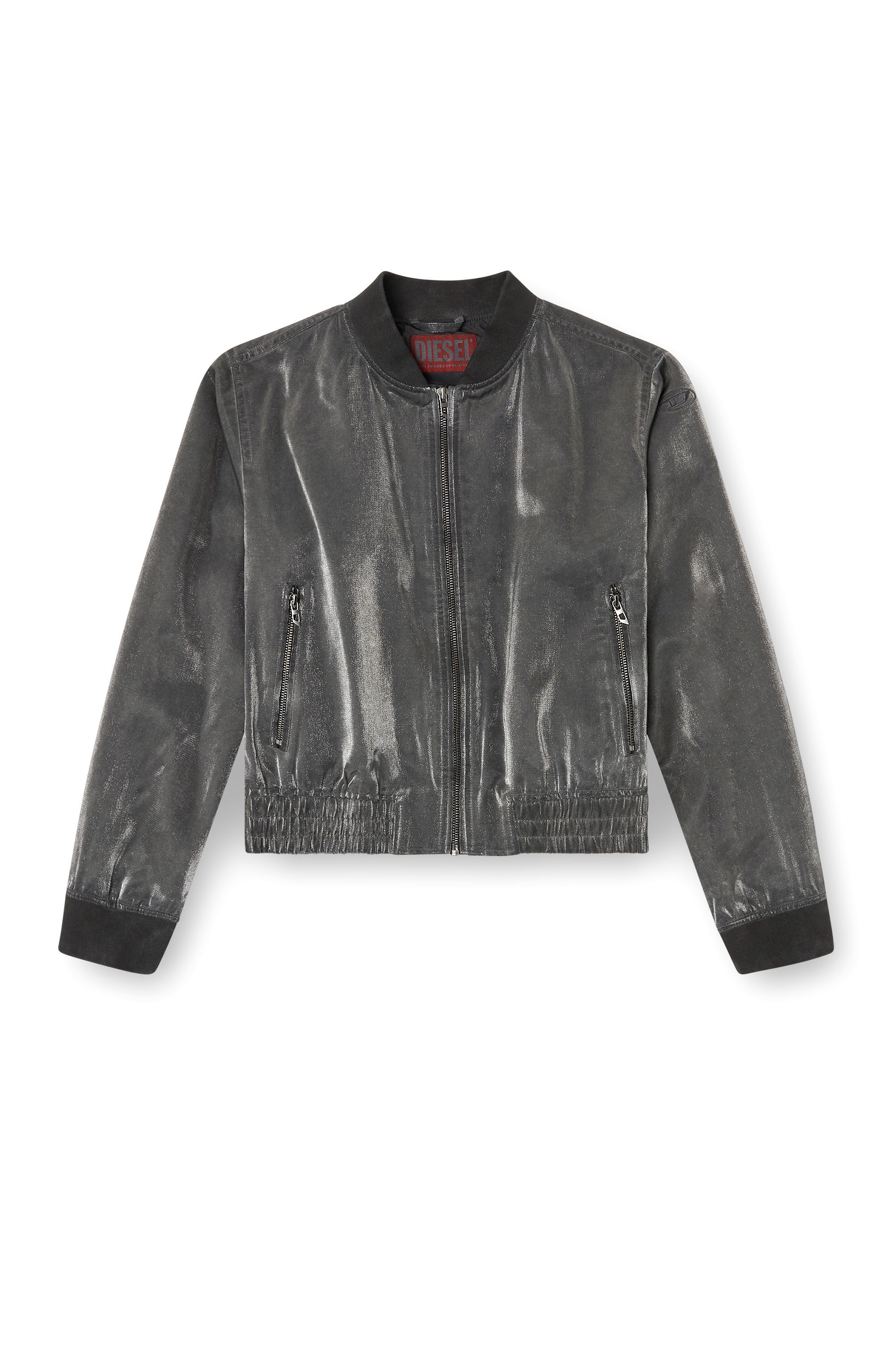 Diesel - G-HOST, Woman's Satin bomber jacket in Dark grey - 2