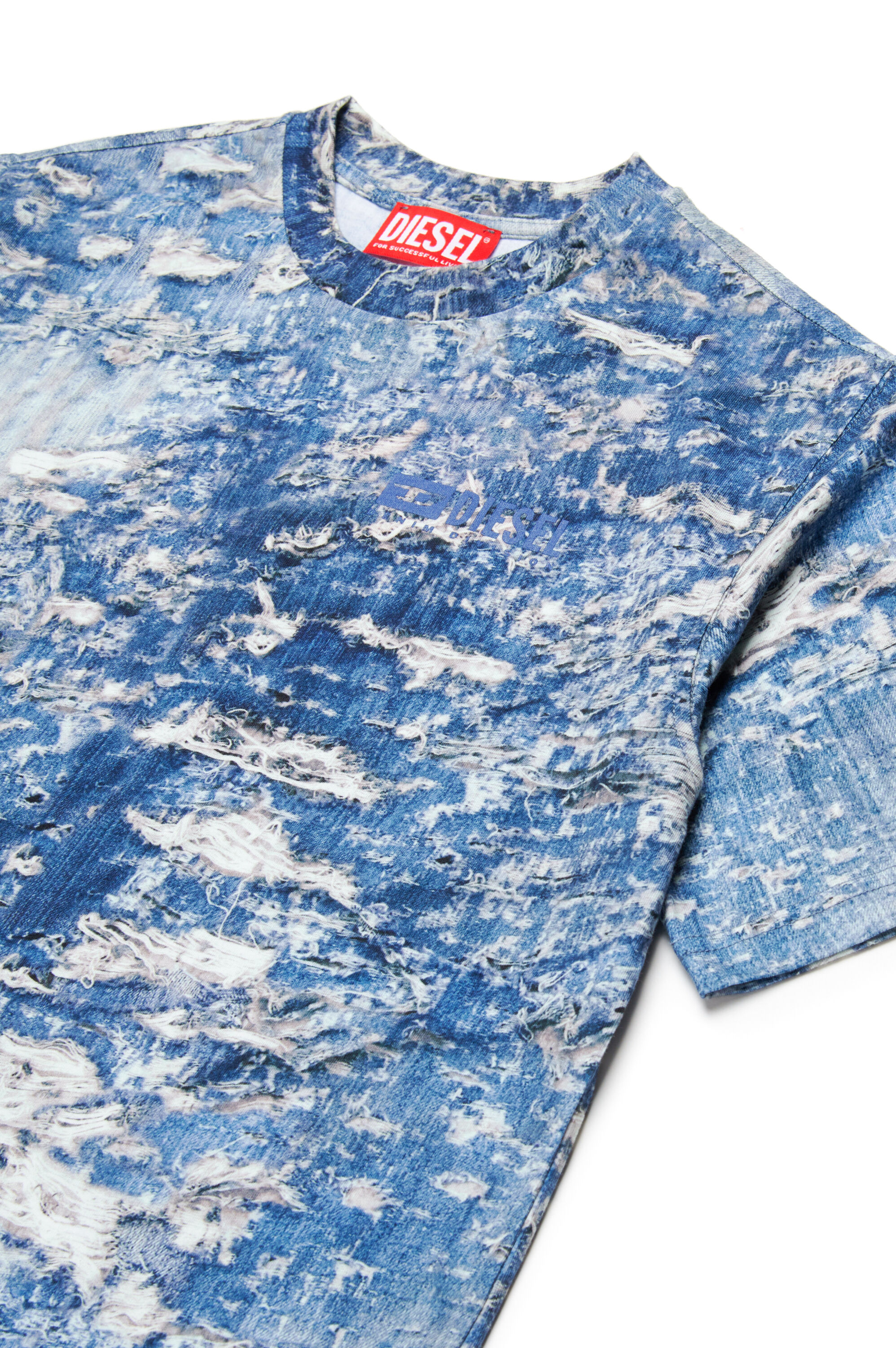 Diesel - TARSTON OVER, T-shirt avec Tiger Breaks trompe l'œil Homme in Bleu - 3