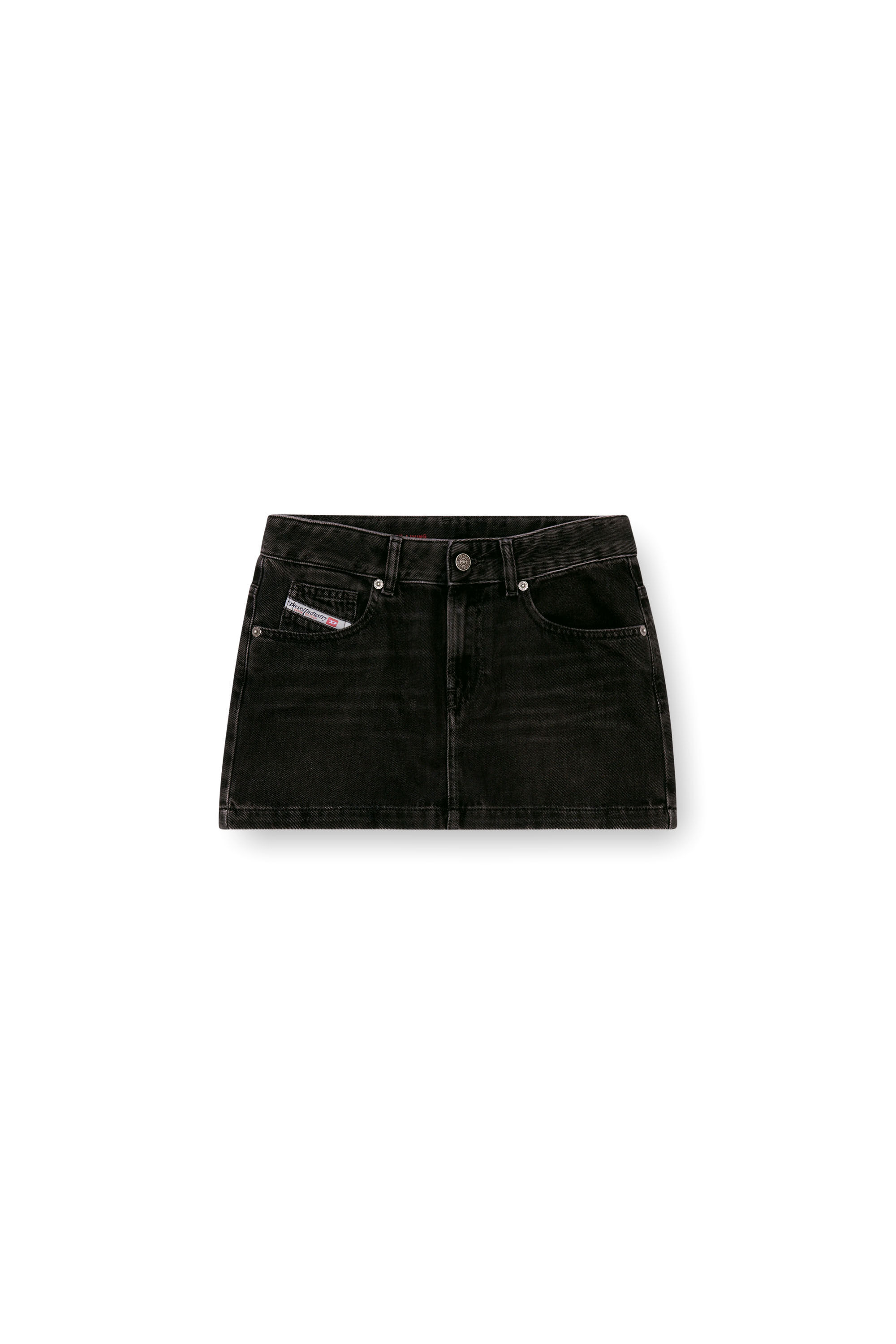 Diesel - DE-RON, Mini-jupe en denim délavé Femme in Noir - 2