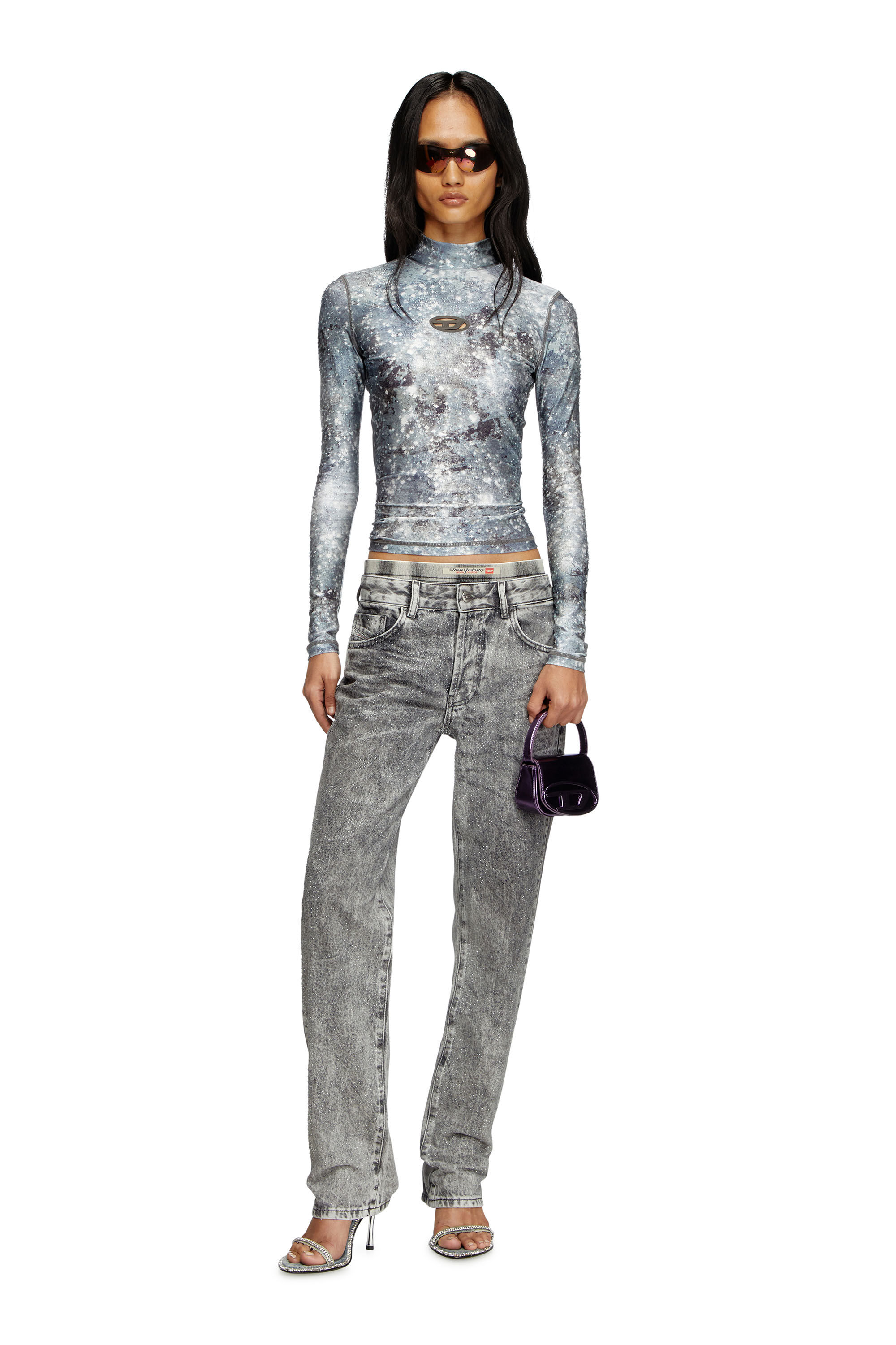 ◆DIESEL◆ T-Akara T-shirt Gray A160940IKAI9XXA A160940IKAI9 Women's Long sleeved turtle neck top | Multicolor | Diesel