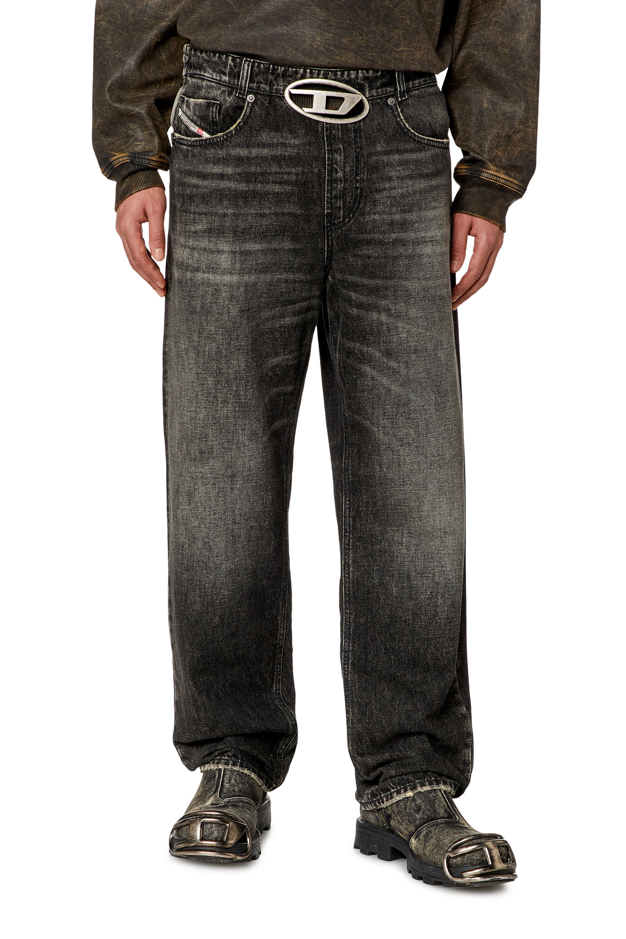 Diesel - Homme Straight Jeans 2010 D-Macs 0JGAE, Noir/Gris foncé - Image 3