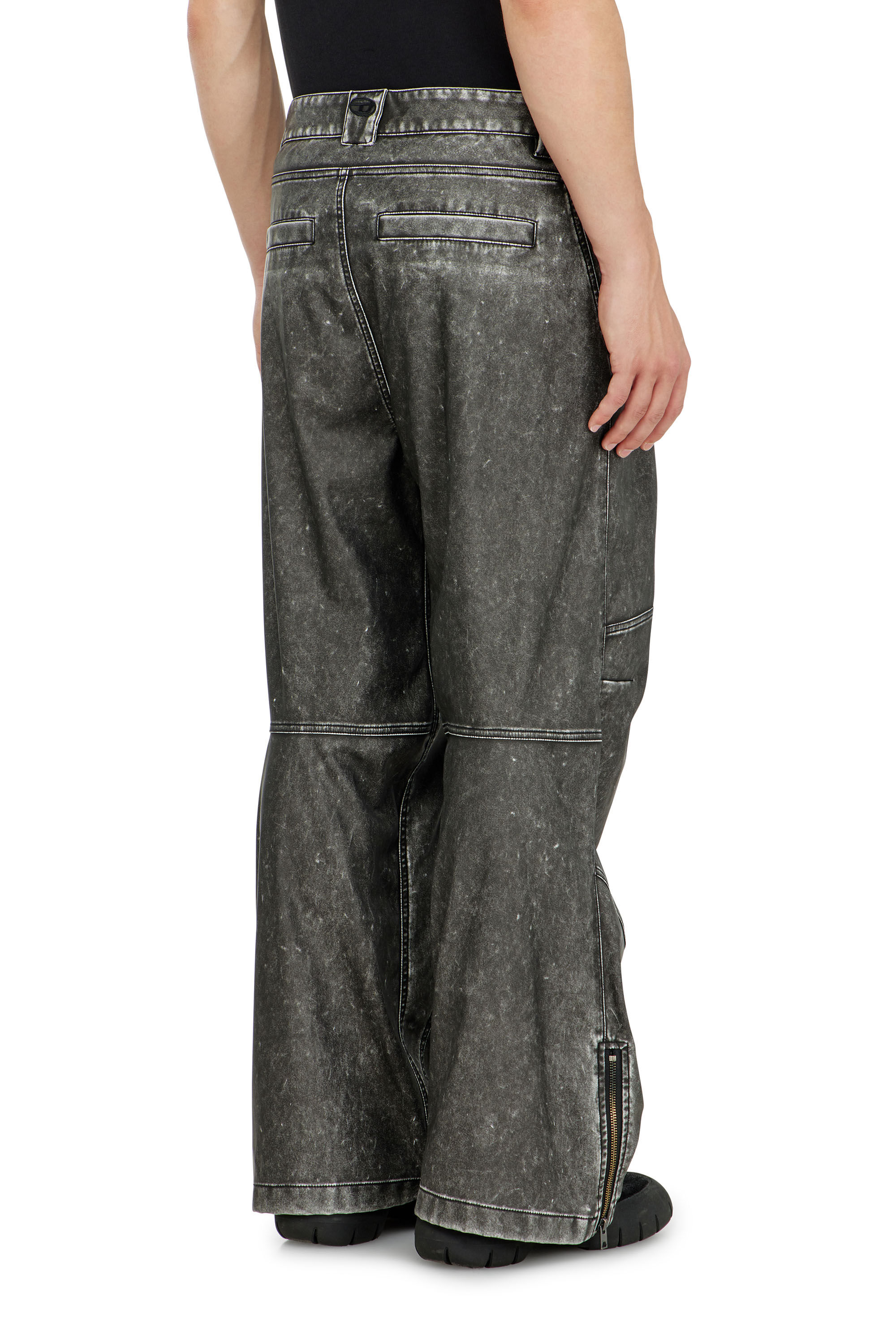 Diesel - P-DELLY-NJCJ, Man's Pants in distressed-effect bonded material in null - 4