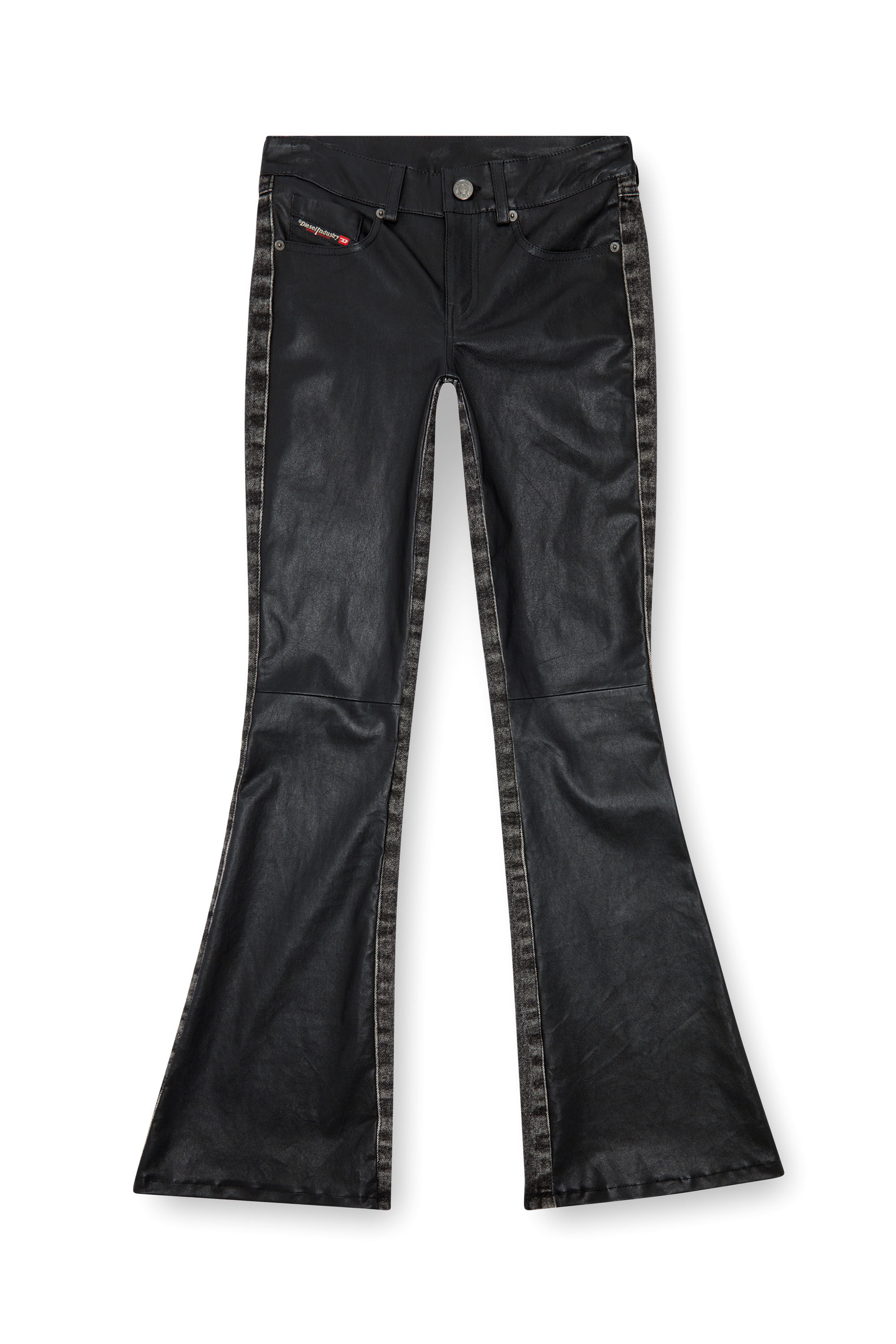 最終決算 Bootcut Women's pants Diesel | Black | denim and leather in パンツ