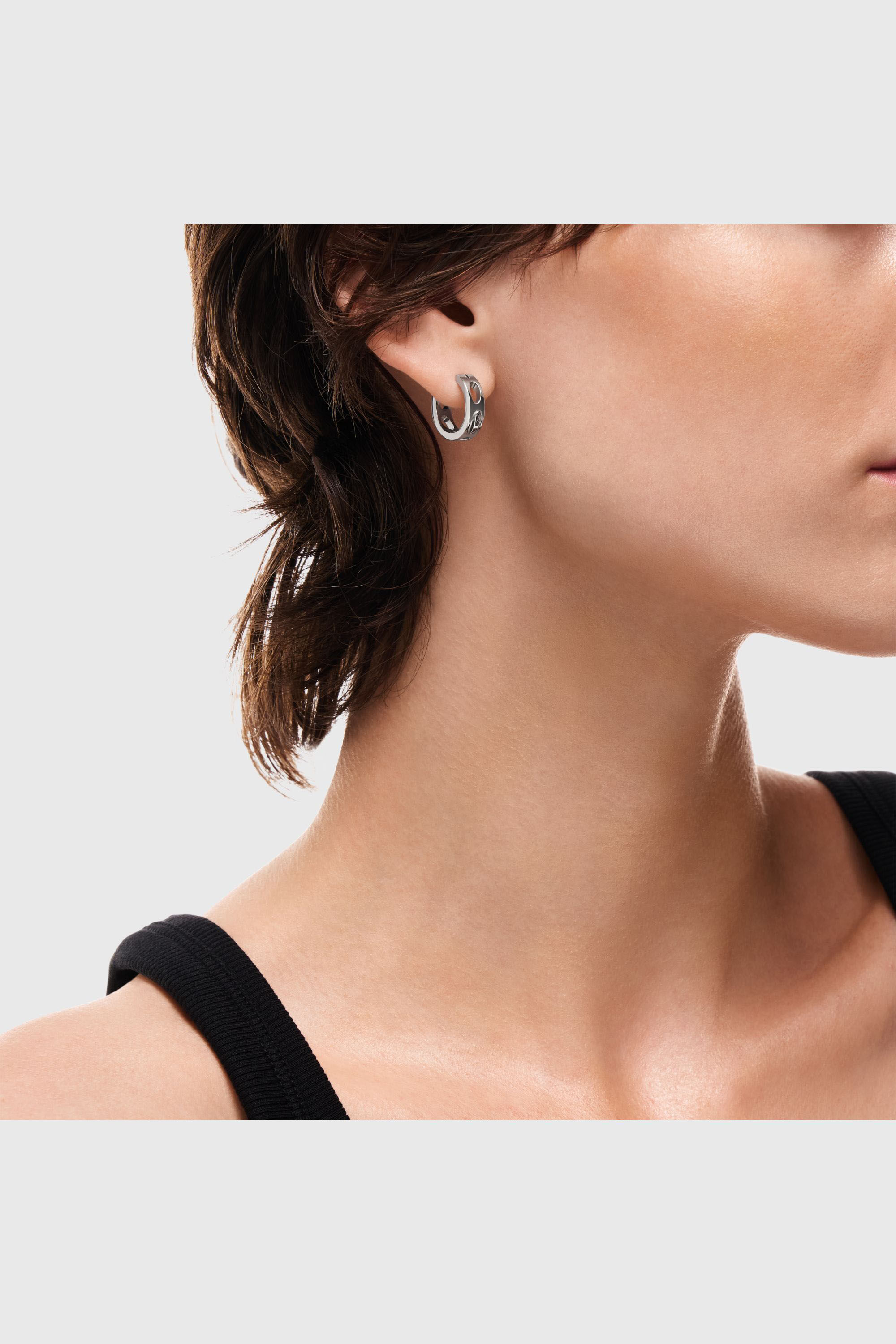 Diesel - DX166440 JEWELLERY, Boucle d'oreille cr&eacute;ole en acier inoxydable Mixte in Gris argent&eacute; - 5