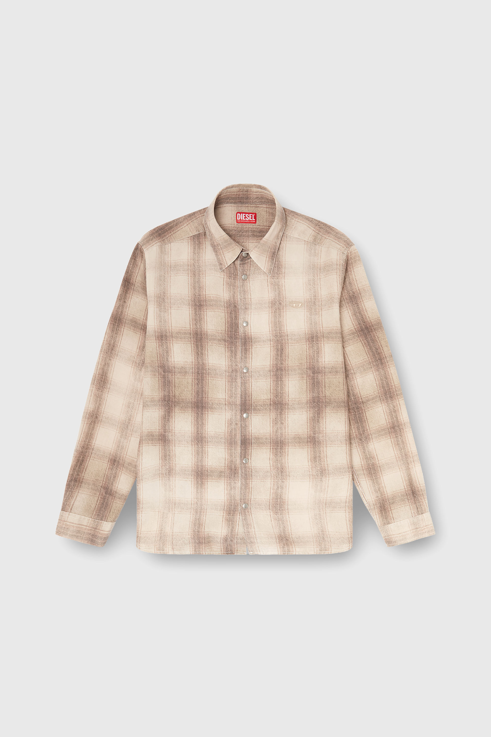 Diesel - S-SIMPLY-JMCM, Chemise &agrave; carreaux en tissu fluide Homme in Marron - 2