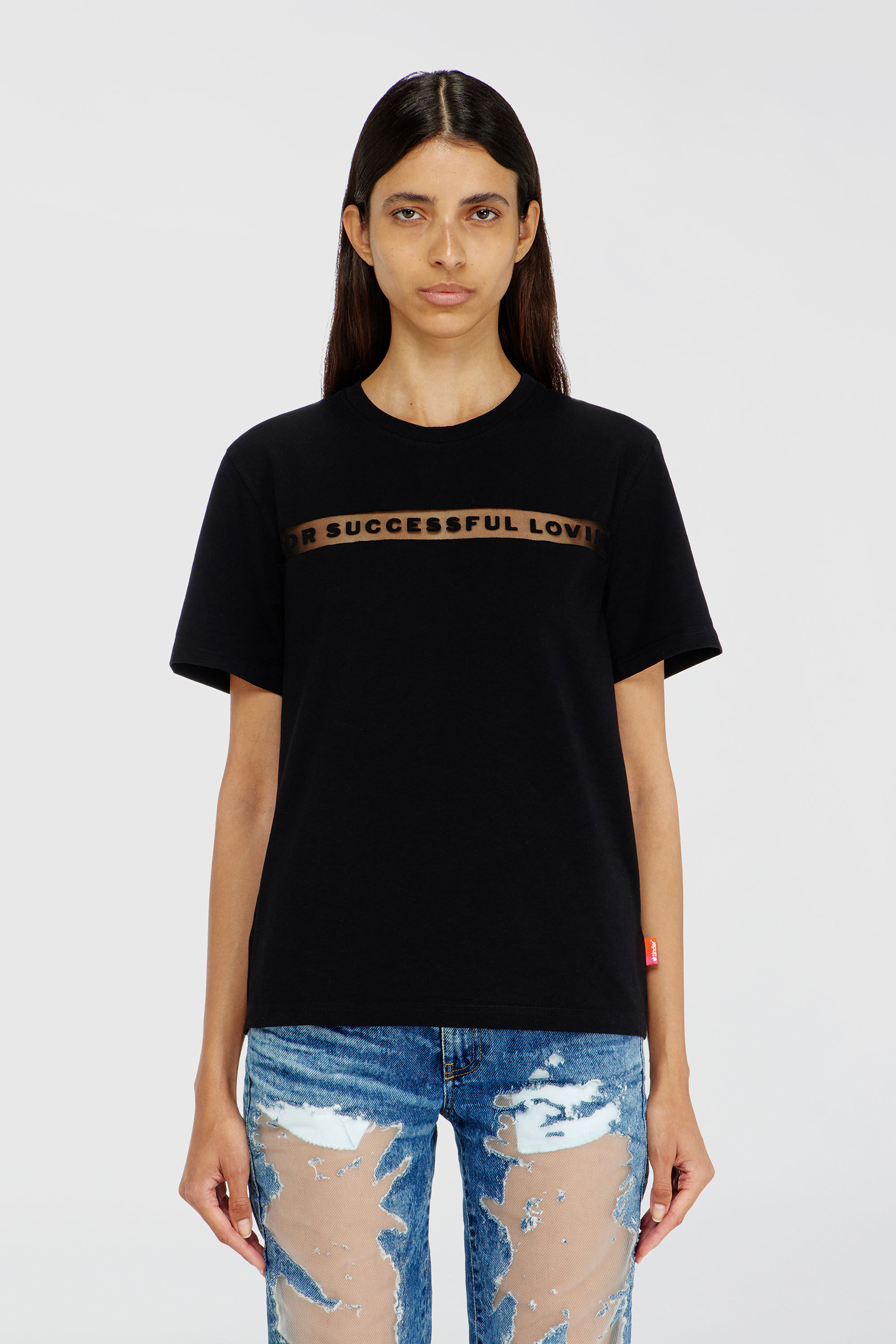 Diesel - PR-T-NOTS-CHI-R, T-shirt avec logo For Successful Loving Mixte in Noir - 5