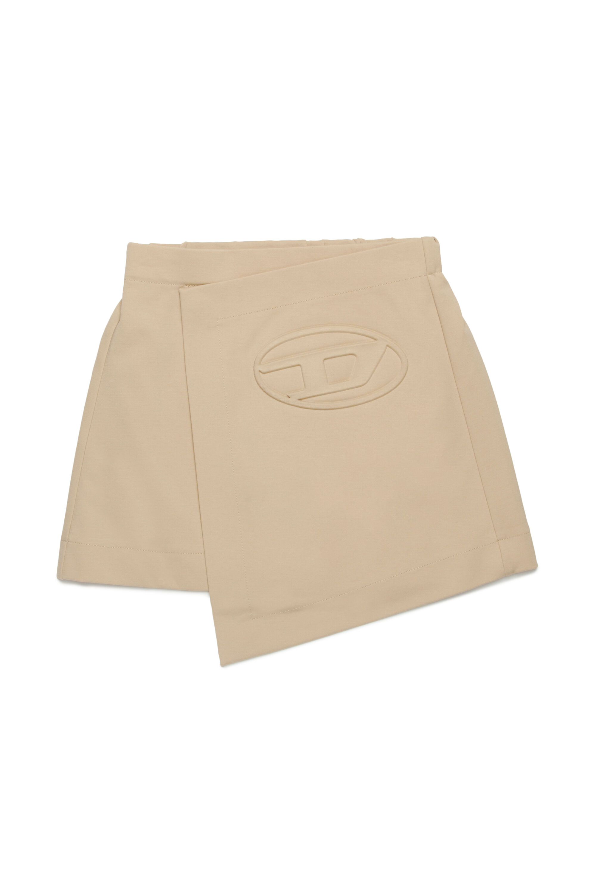 Diesel - GILSY, Mini-jupe enveloppante avec logo Oval D embossé Femme in Marron - 1