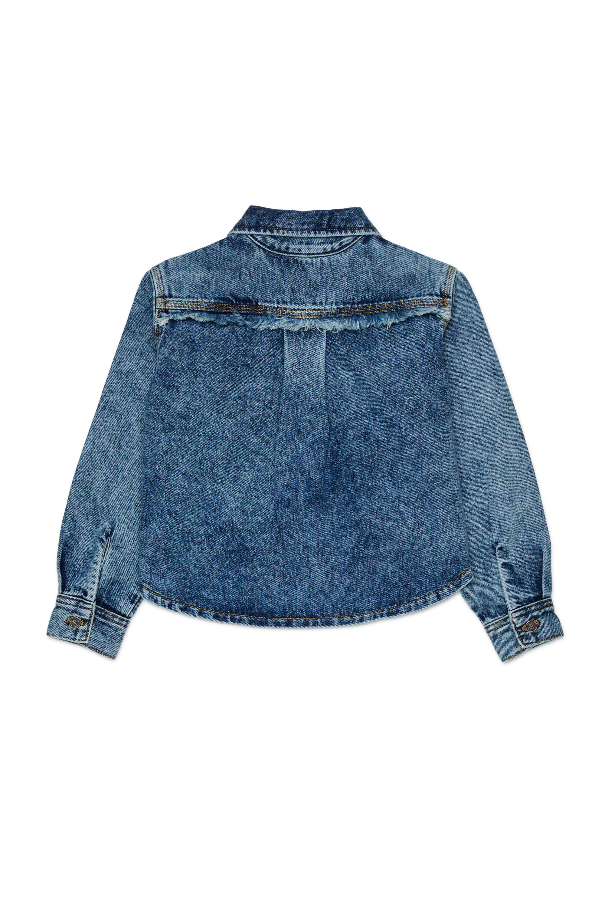 Diesel - CELKA, Chemise en denim zipp&eacute;e avec d&eacute;tail effiloch&eacute; Femme in Bleu - 2