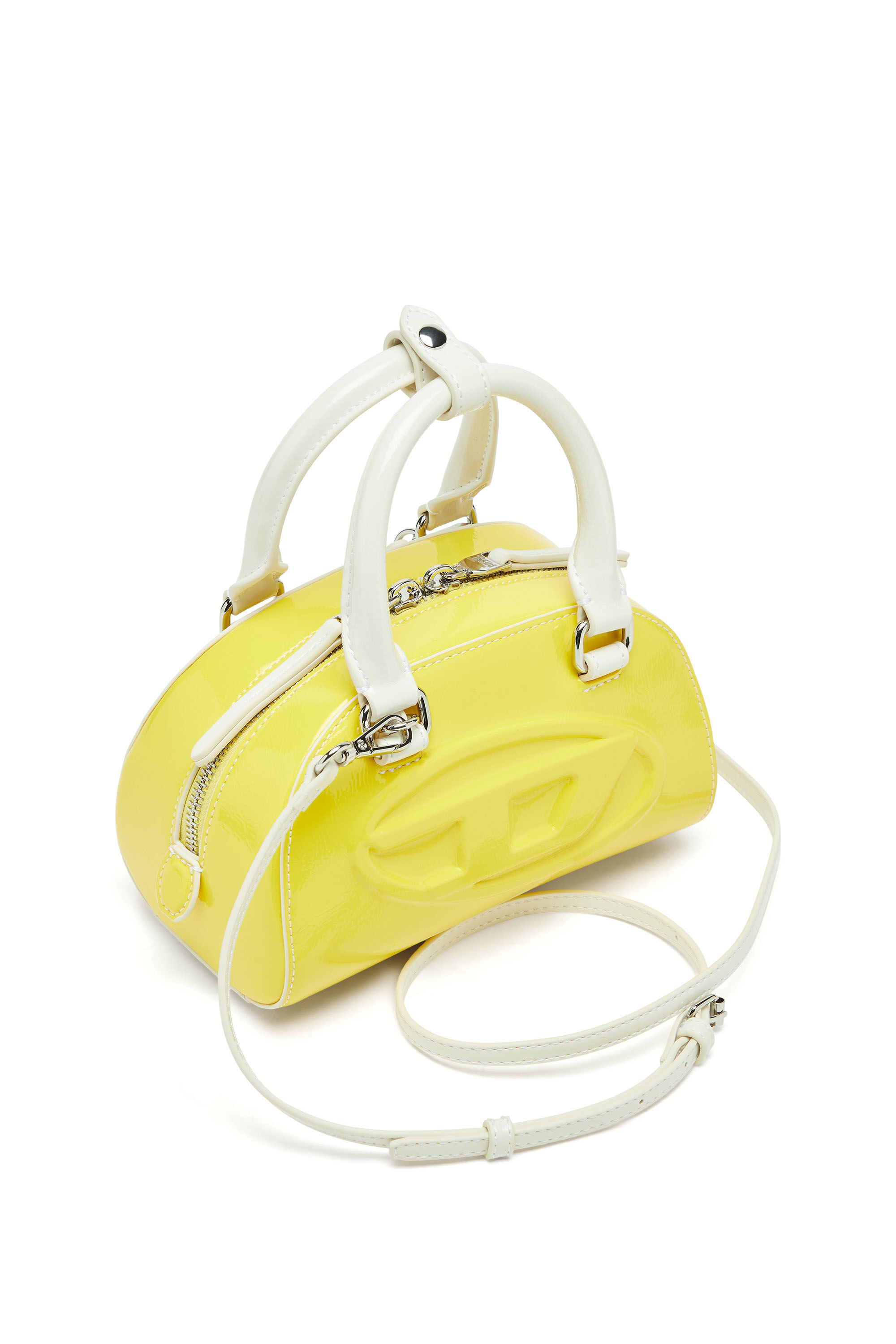 Diesel - 1DR DOME CROSSBODY, 1DR Dome-Sac à bowling mini avec effet naplak Femme in Jaune - 5