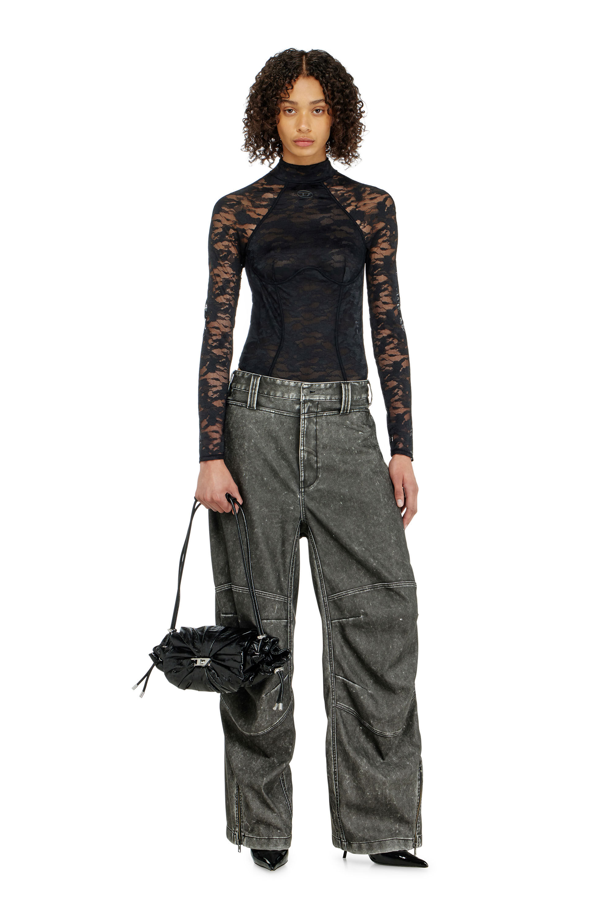 Diesel - VIVIAN-UTLT, Body en dentelle nylon avec dos ouvert Femme in ToBeDefined - 5