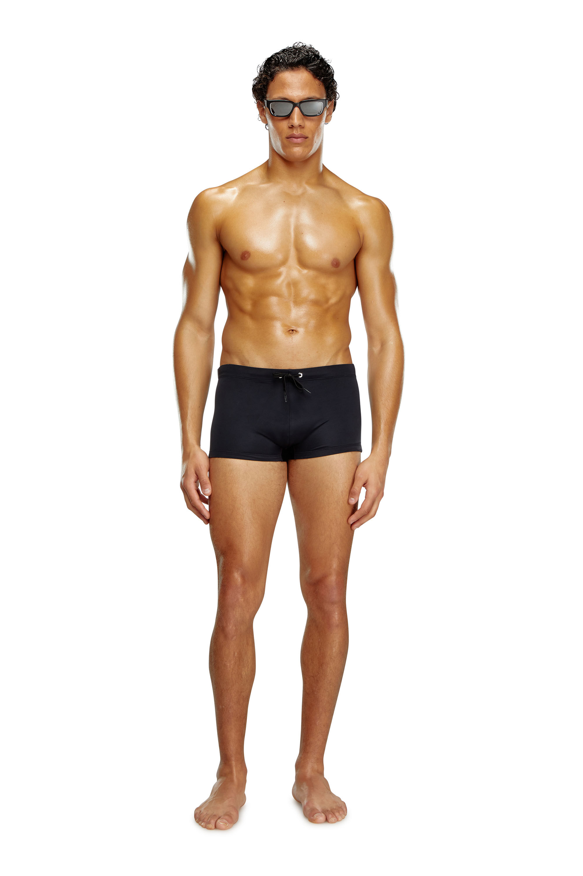 Diesel - BMBX-BRAD, Boxer de bain avec logo imprimé à l'arrière Homme in Noir - 2