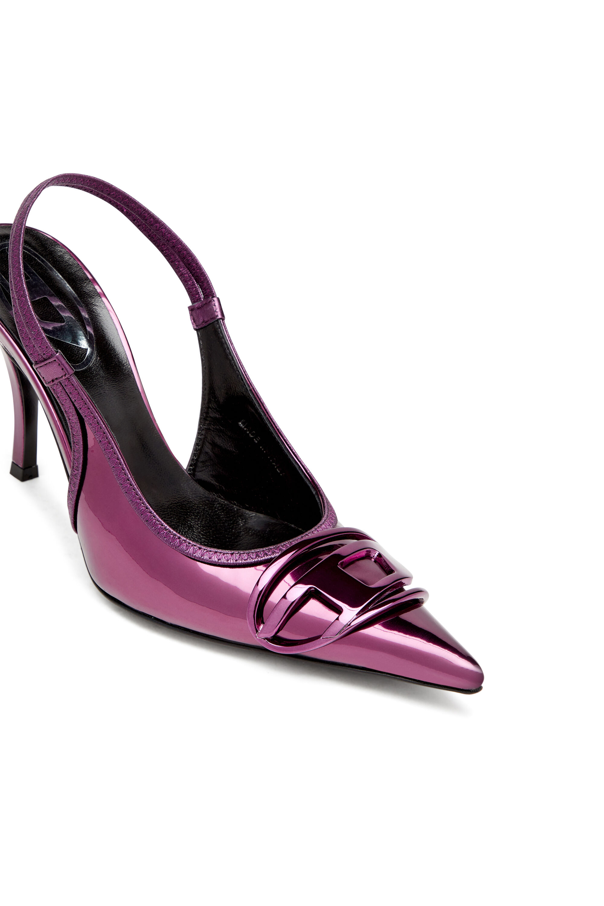 Diesel - D-VENUS SB, D-Venus-Escarpins à bride arrière avec finition miroir Femme in Violet - 4