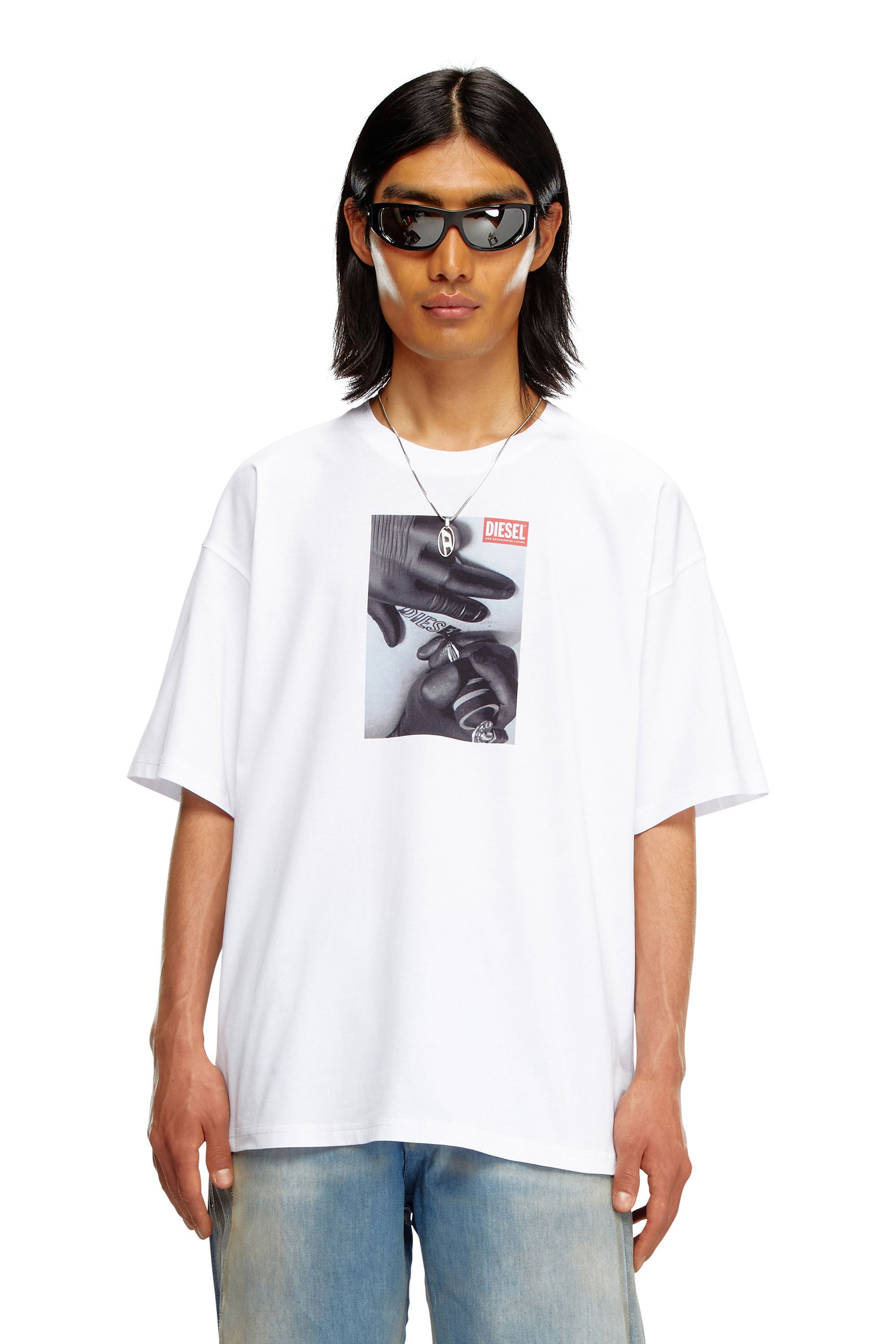 Diesel - T-BOXT-K4, Homme T-shirt avec imprimé tatouage in Blanc - Image 3