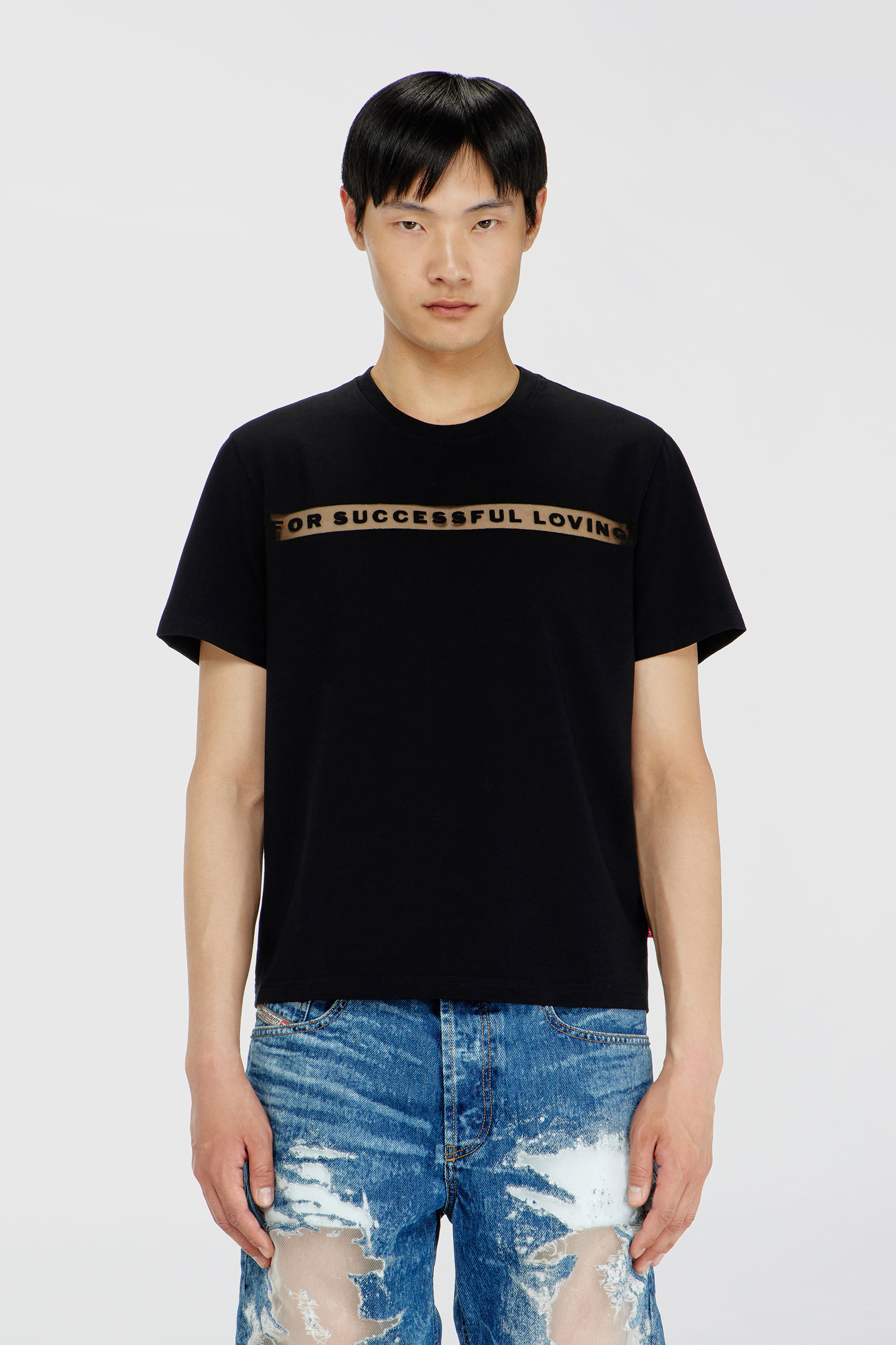 Diesel - PR-T-NOTS-CHI-R, T-shirt avec logo For Successful Loving Mixte in Noir - 3