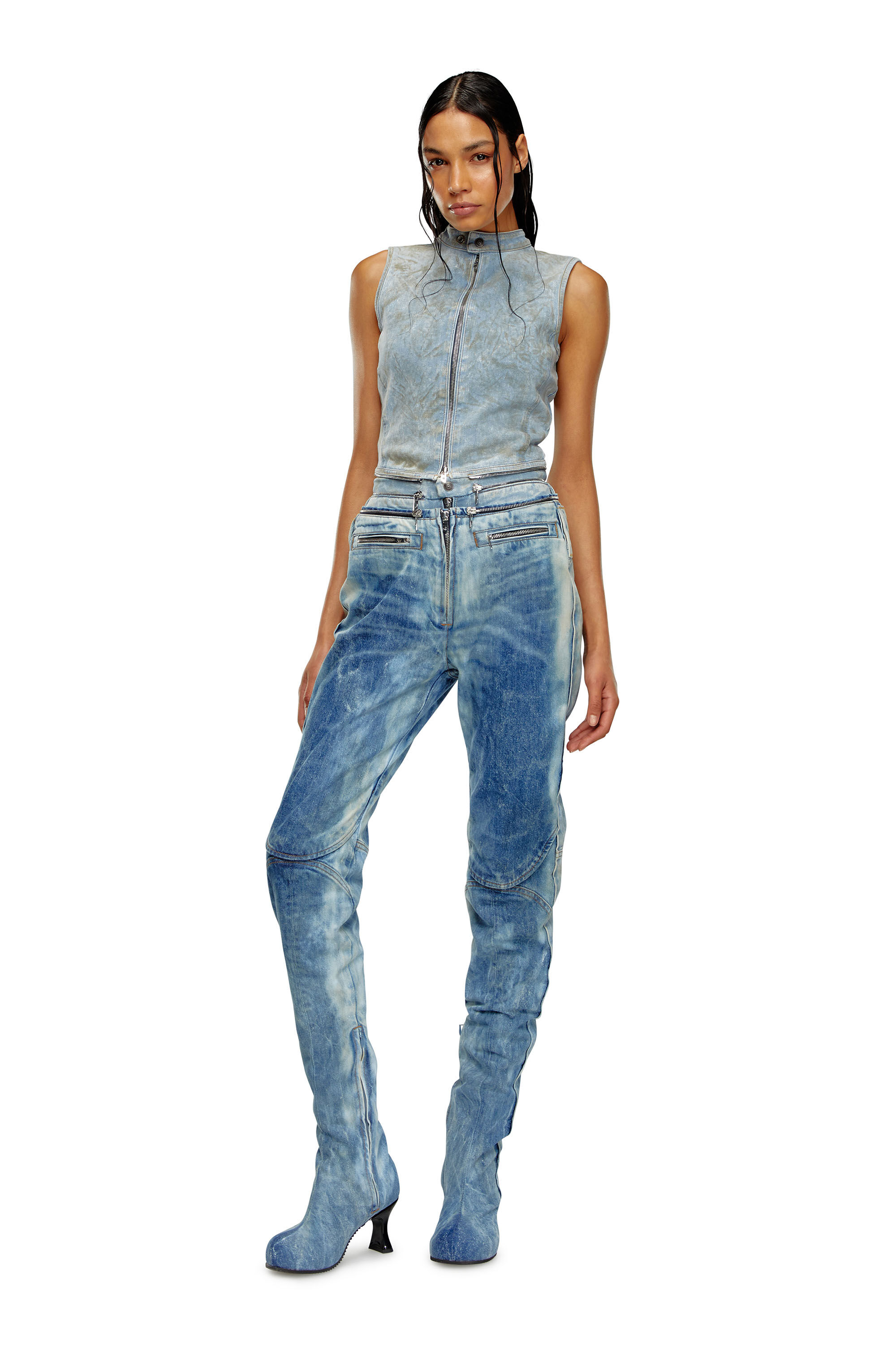 Diesel - Femme Straight Jeans D-Gen 0PGAM, Bleu moyen - Image 1