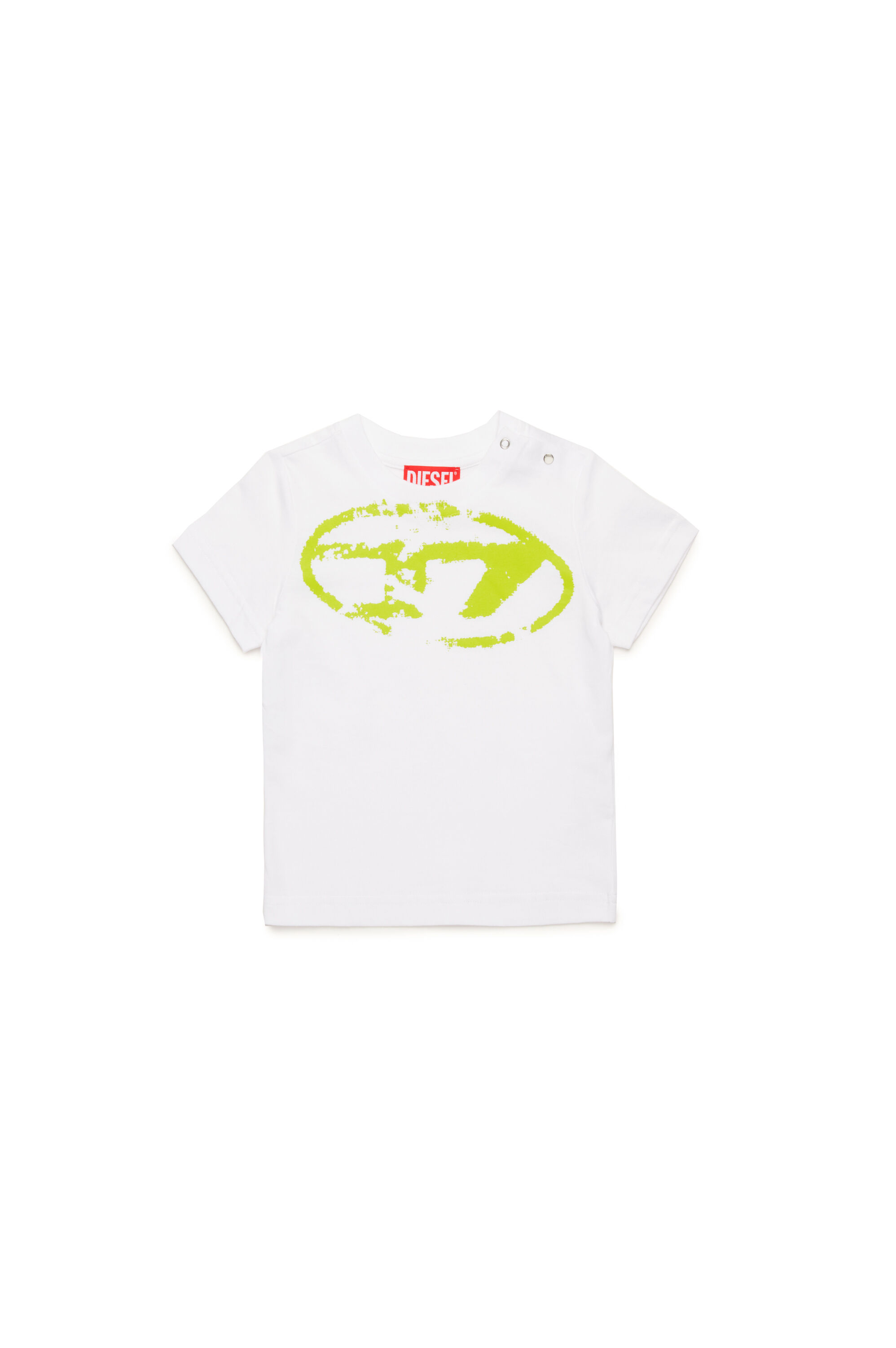 Diesel - TBOXTN14B, Unisex's T-shirt with distressed Oval D logo in White - 1