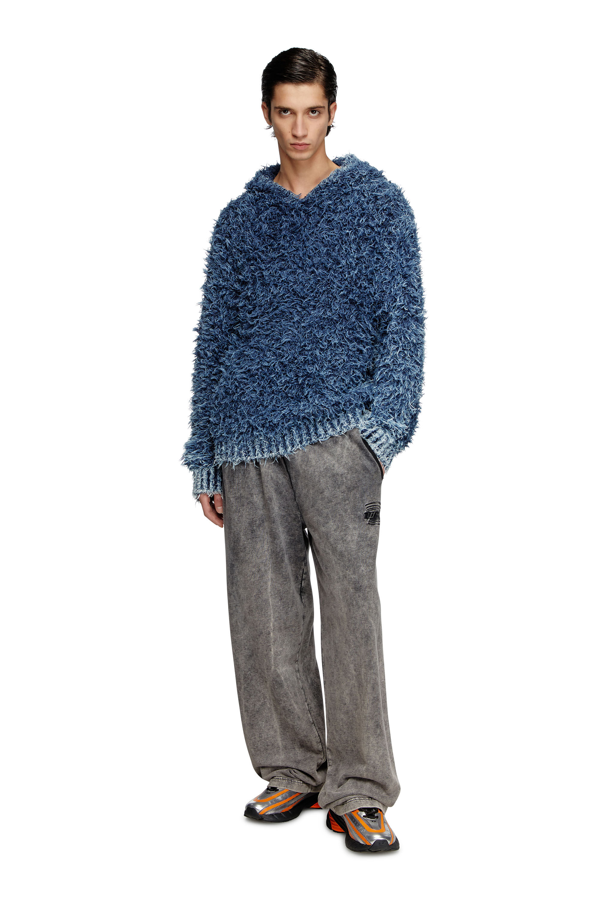 スウェット・トレーナー DIESEL K Clevery Sweatshirt Navy A154760AJCY8AT A154760AJCY8 Men's Textured-knit hoodie | Blue | Diesel