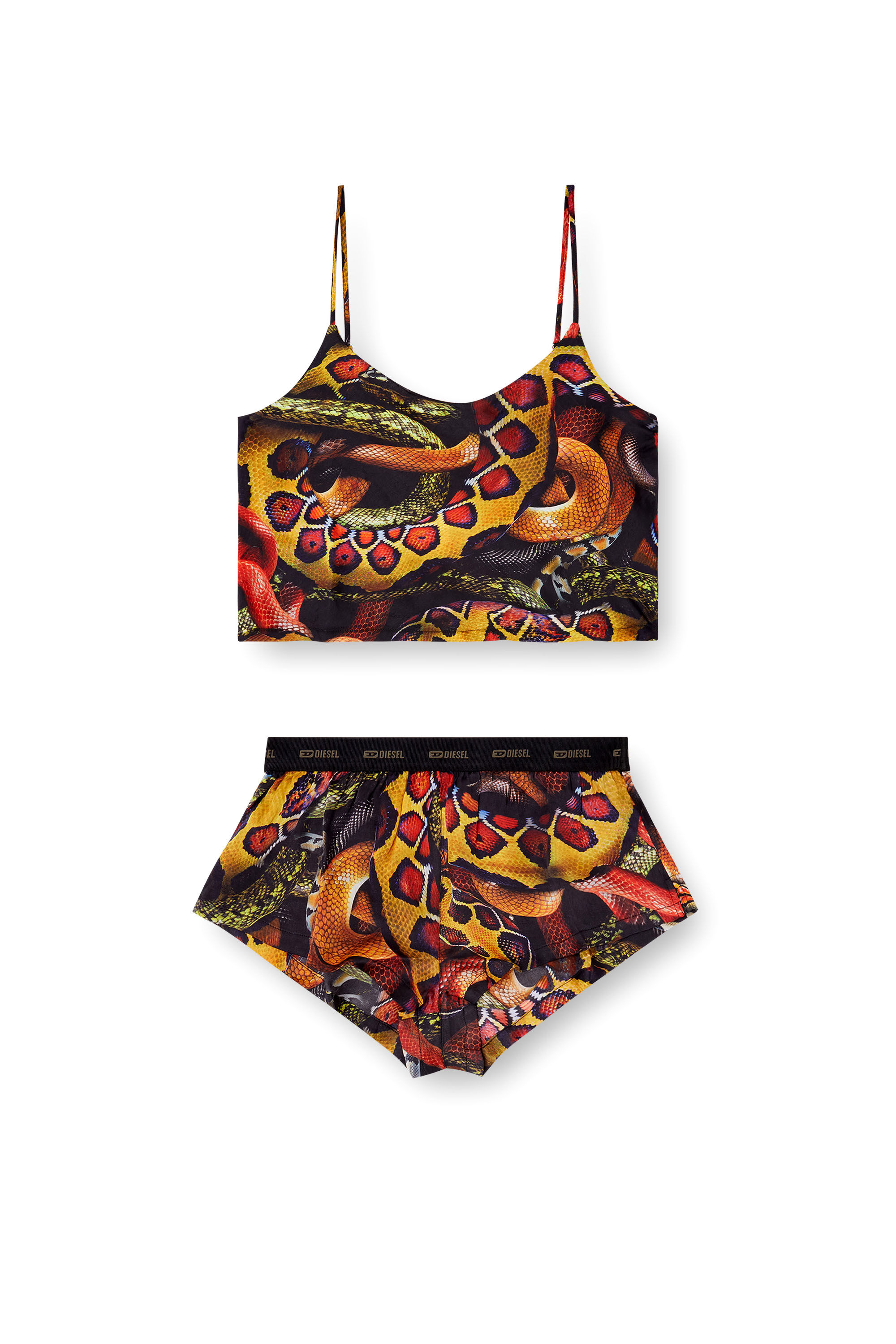 Diesel - SET-IVONE-SNAKE, Ensemble pyjama en satin avec imprimé serpent Femme in Polychrome - 2