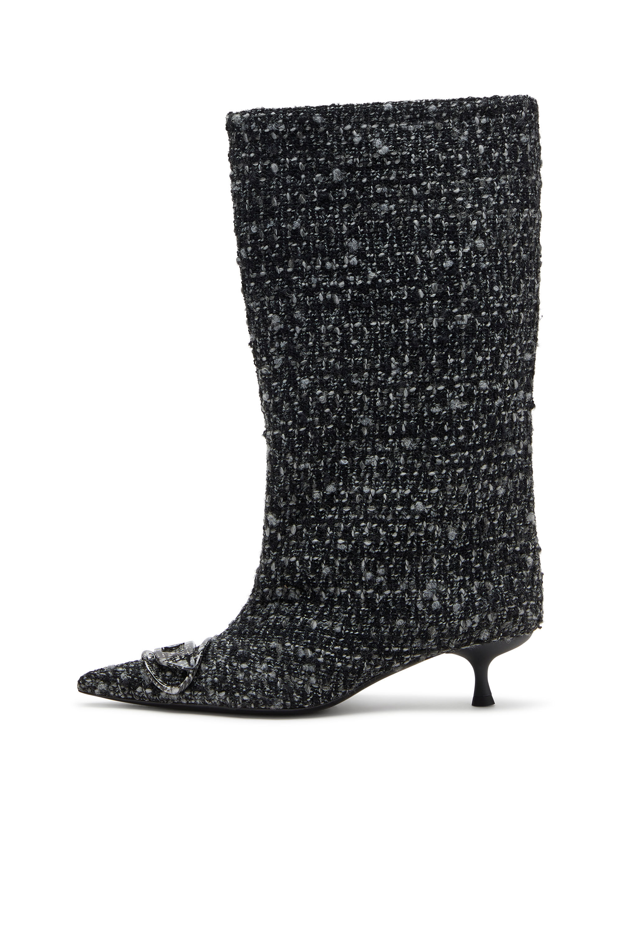 Diesel - D-VENUS 40 KB TUBE, Bottes hauteur genou en bouclé Femme in Noir - 6