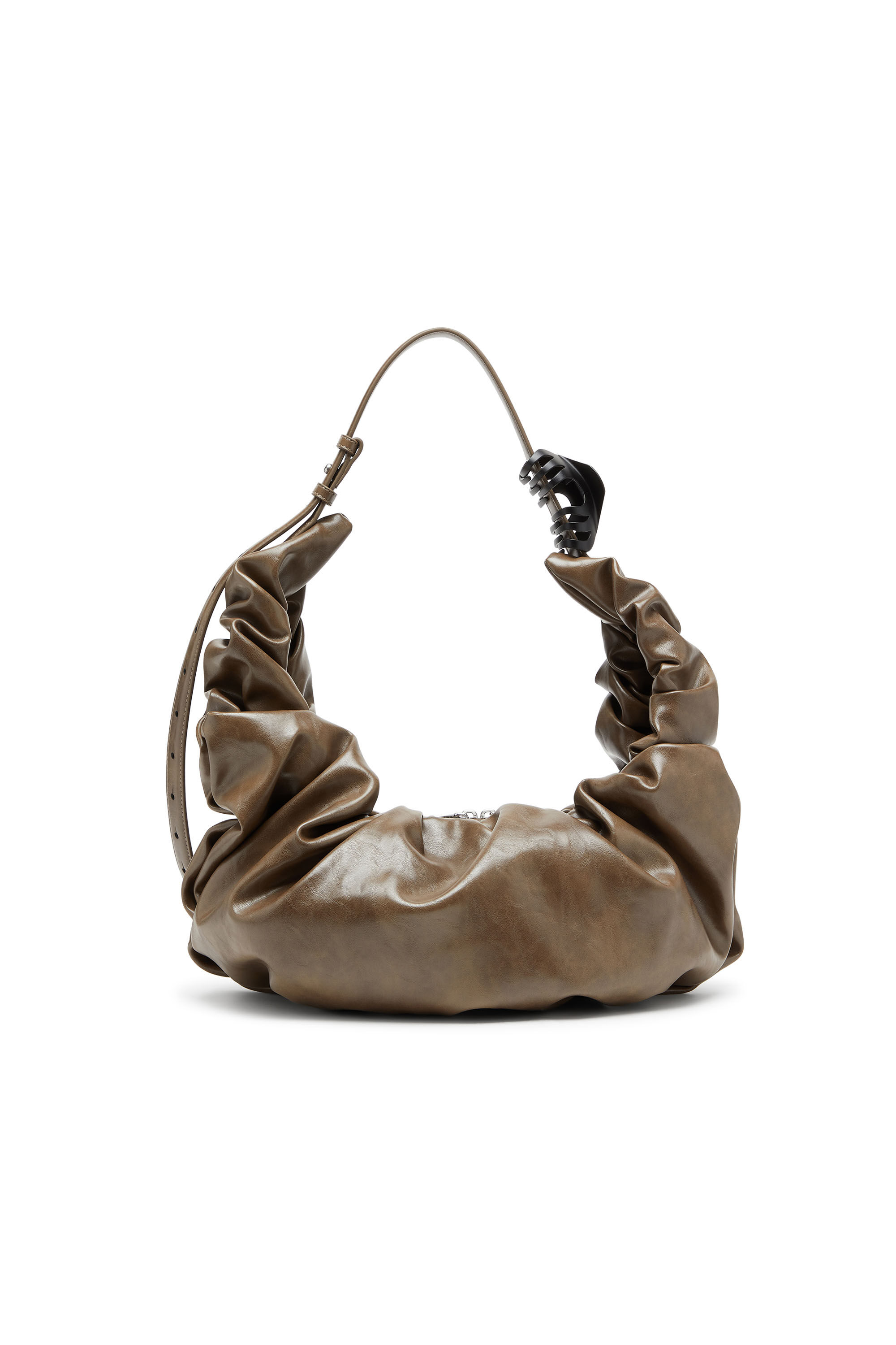 Diesel - GRAB-D HOBO L, Grand sac hobo froissé en PU brillant Femme in ToBeDefined - 2