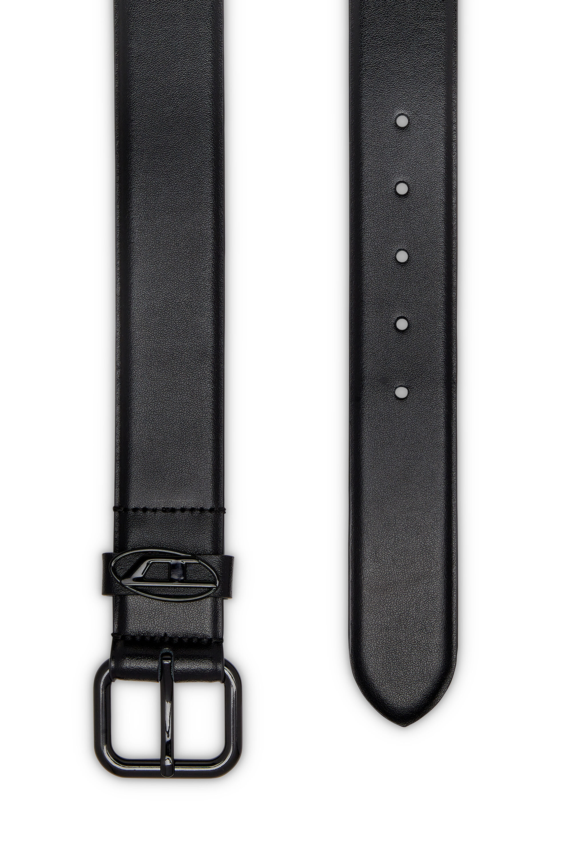 Women's 3.9cm logo-plaque embellished leather belt | Black | Diesel