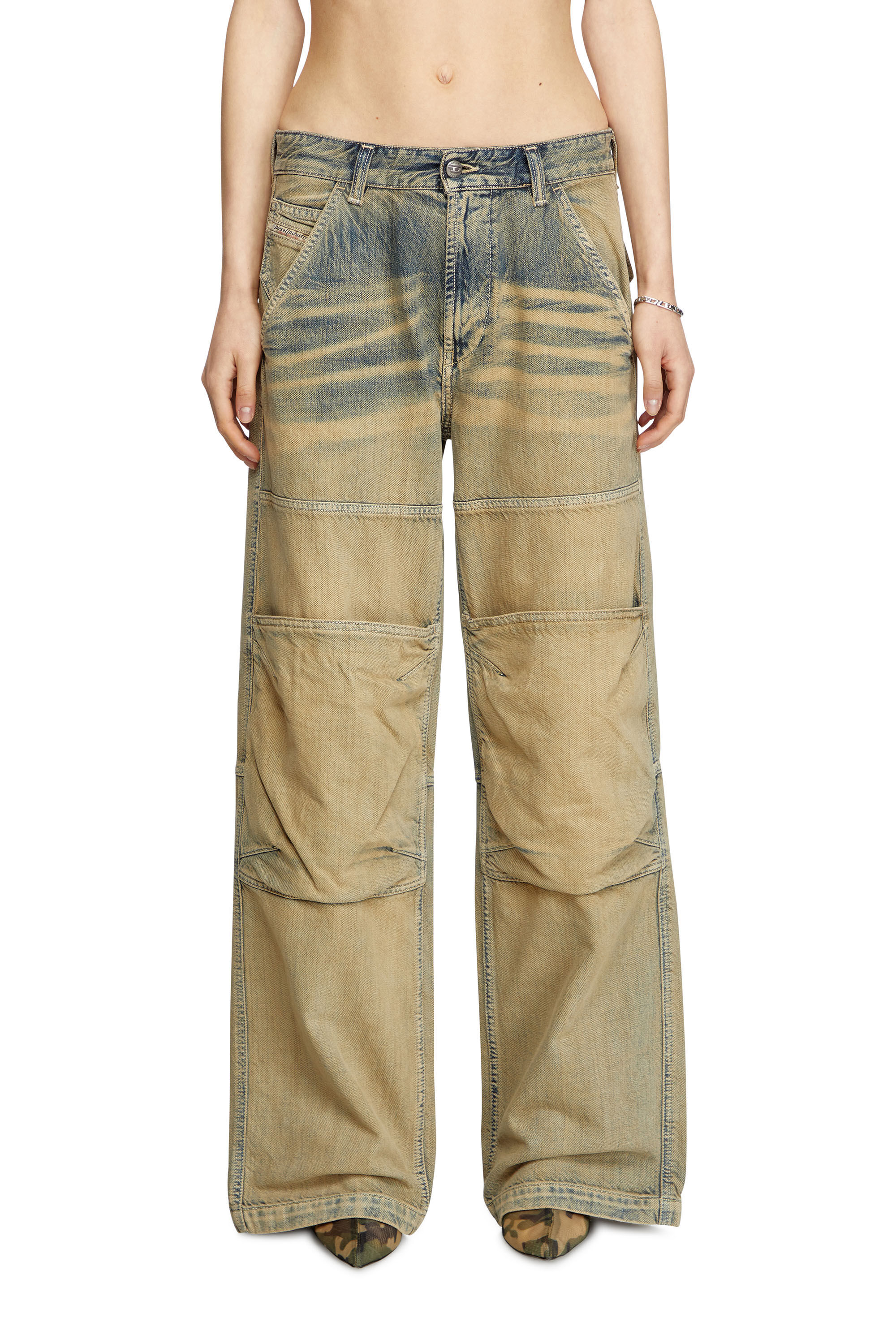 DIESEL :: ルーズ ワイドストレート D-shift 09L49 Women's Relaxed Jeans | Medium blue | Diesel D-Shift