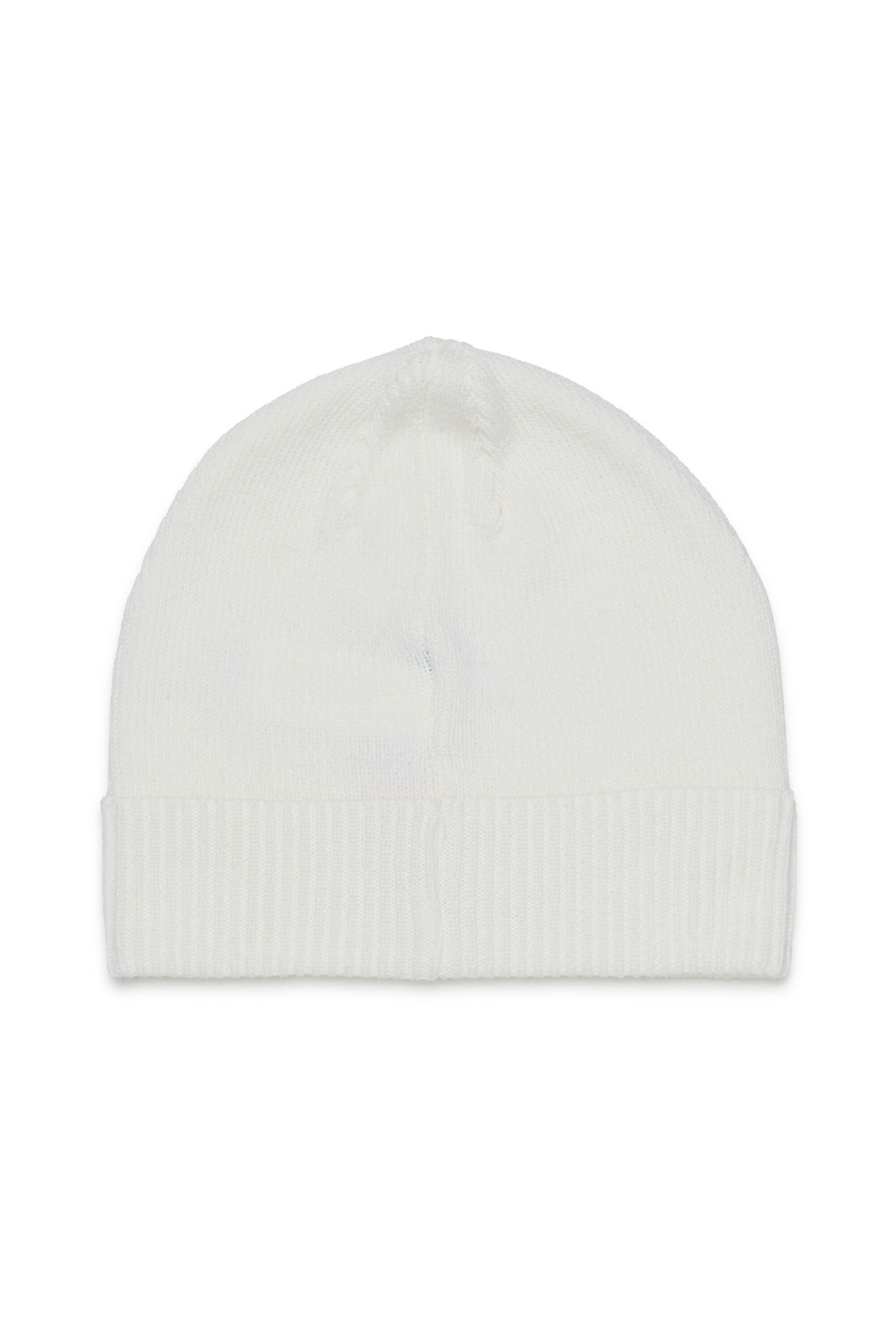 Diesel - FBAND, Bonnet en laine m&eacute;lang&eacute;e avec logo Mixte in Blanc - 2