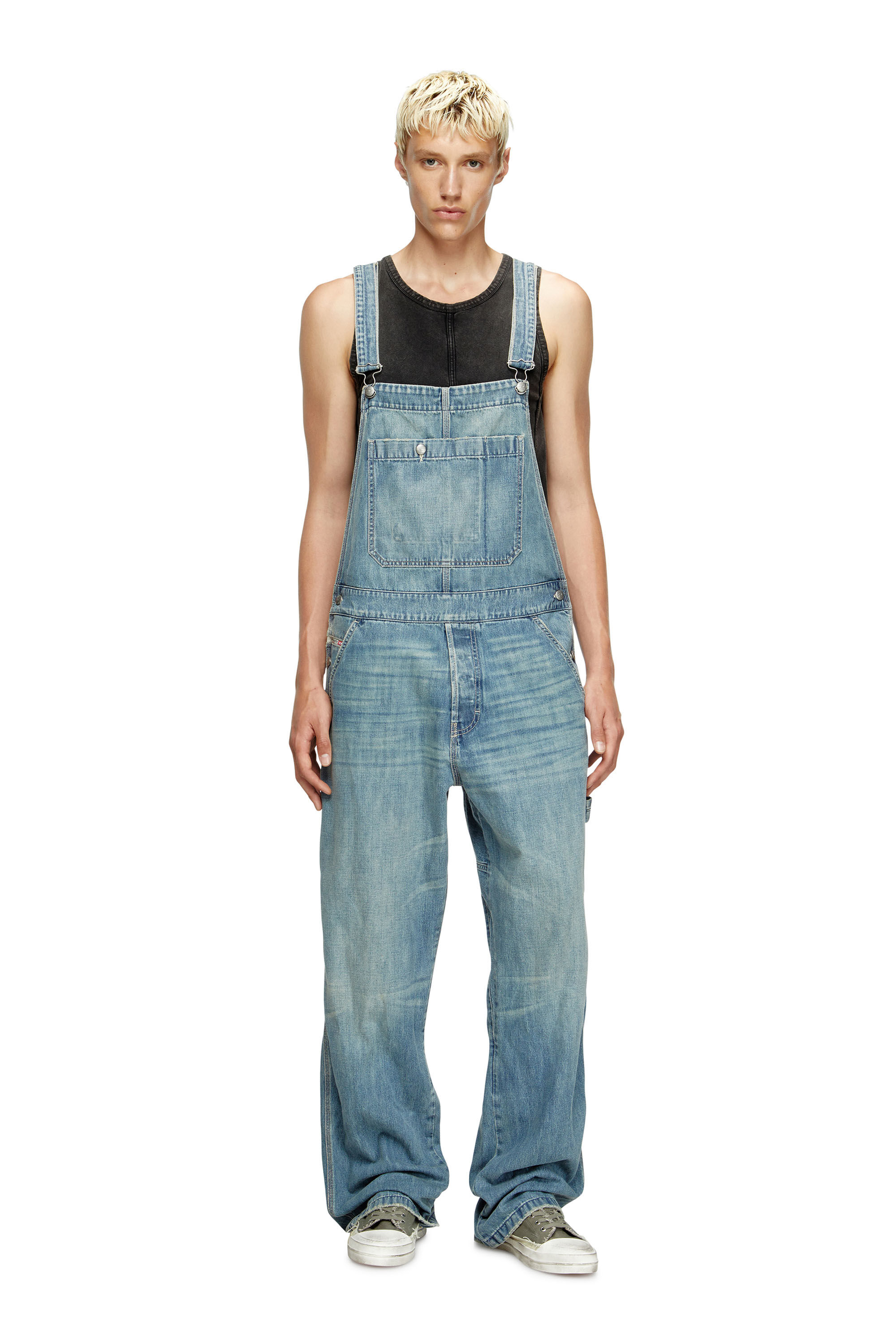 Diesel - D-FRAMU-U, Salopettes en denim de style utilitaire Mixte in Bleu - 3