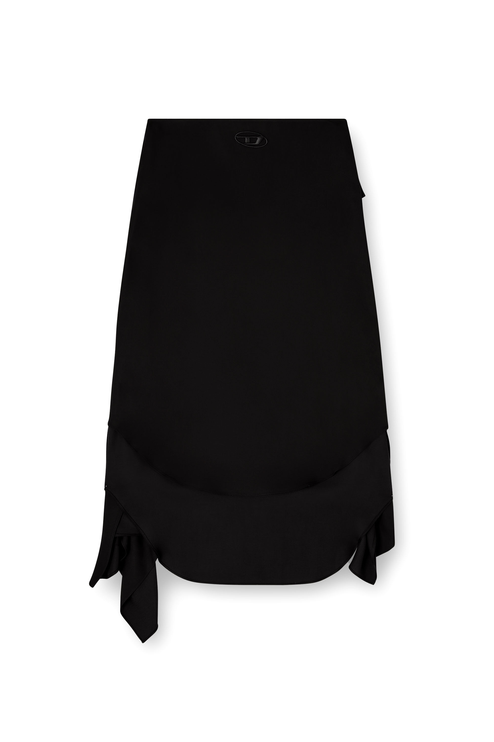 Diesel - O-TALI, Jupe en cupro fluide avec nœud sur le devant Femme in Noir - 2