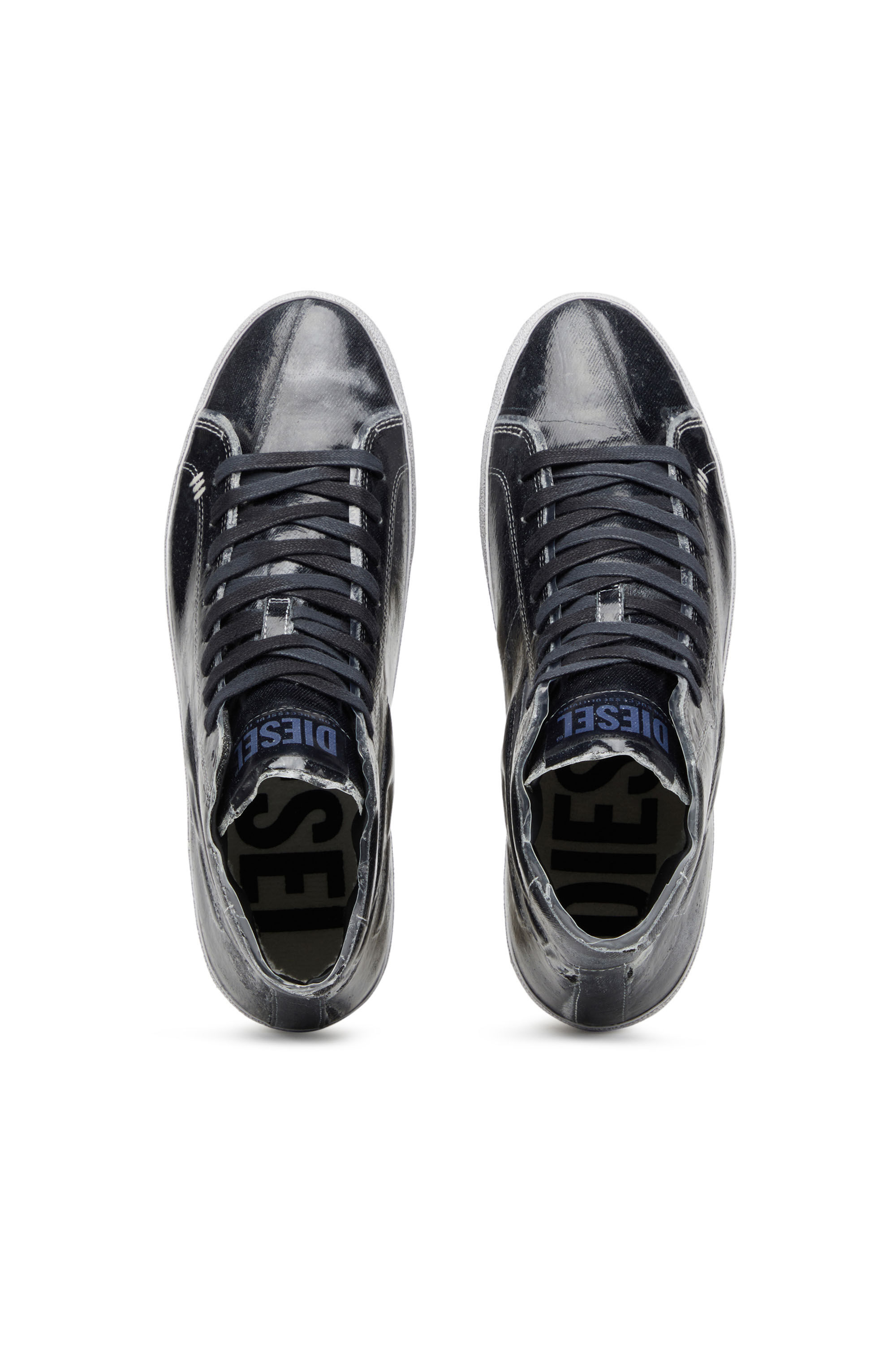 Diesel - S-LEROJI MID, S-Leroji Mid - Sneakers montantes en toile avec superposition en TPU Homme in Noir - 4