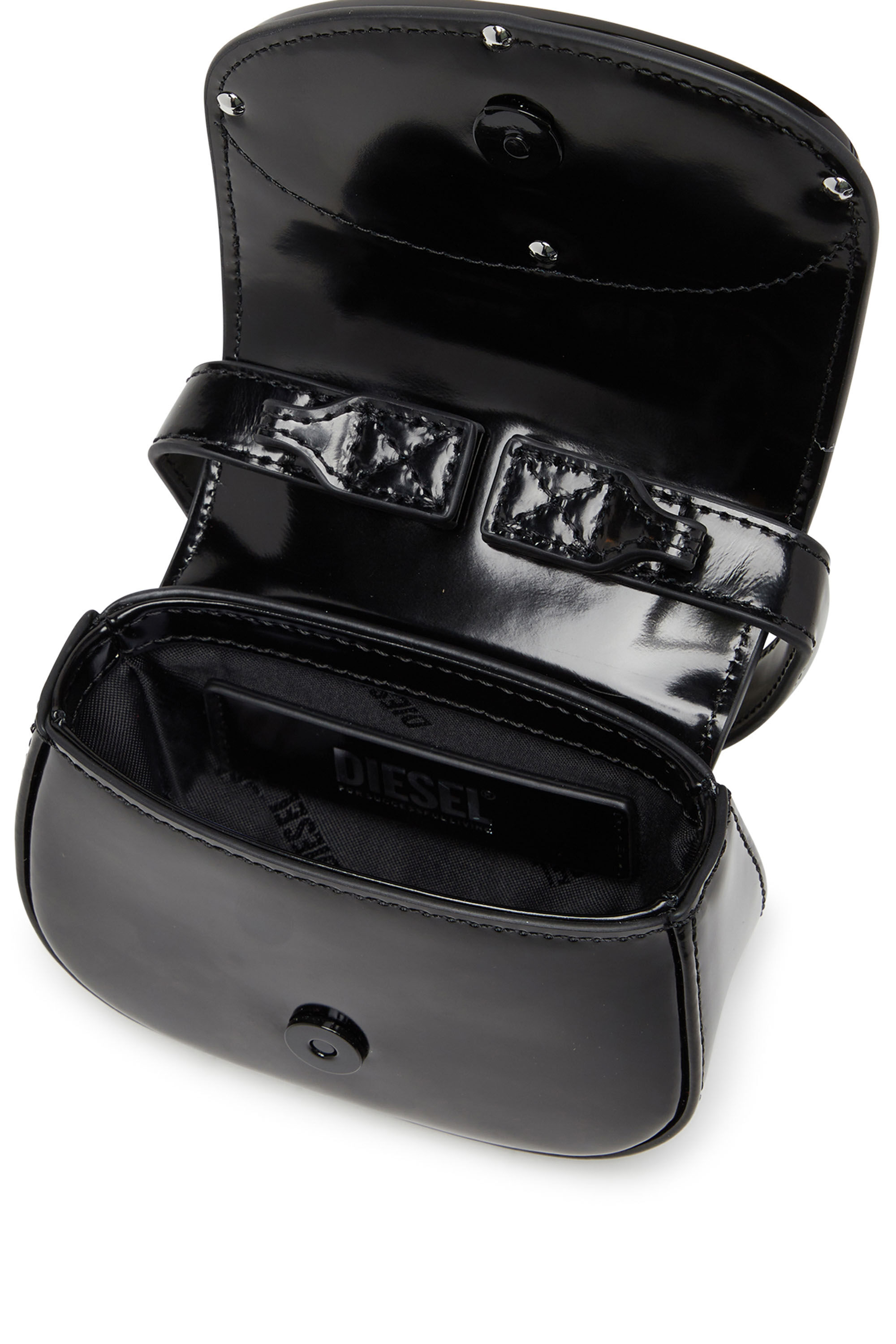 Diesel - 1DR-XS-S, Femme 1DR-XS-S-Mini sac iconique en cuir avec effet miroir in Noir - Image 5