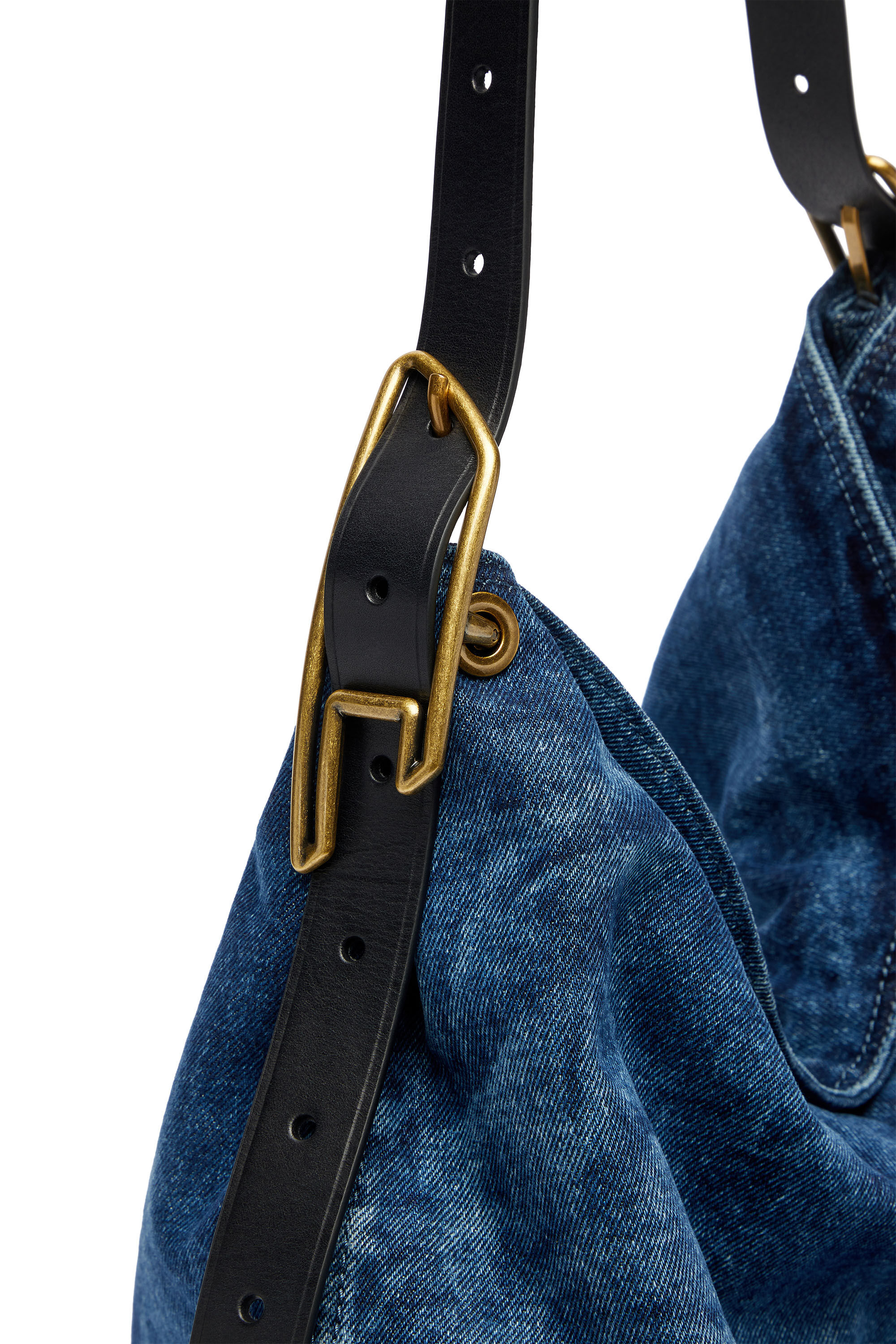 Diesel - D-LINE HOBO, D-Line-Sac hobo en denim Femme in Bleu - 6