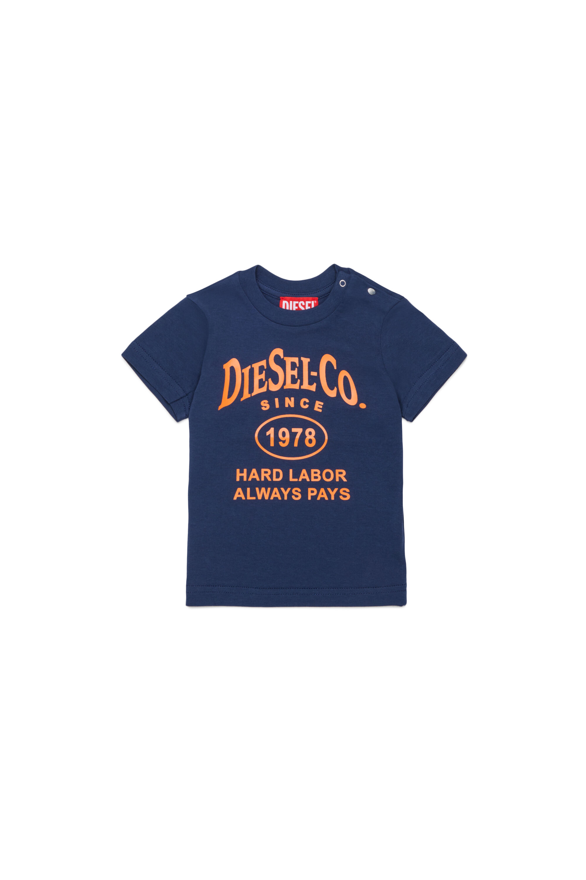 Diesel - TSINB, T-shirt en coton avec imprim&eacute; slogan Homme in Bleu - 1