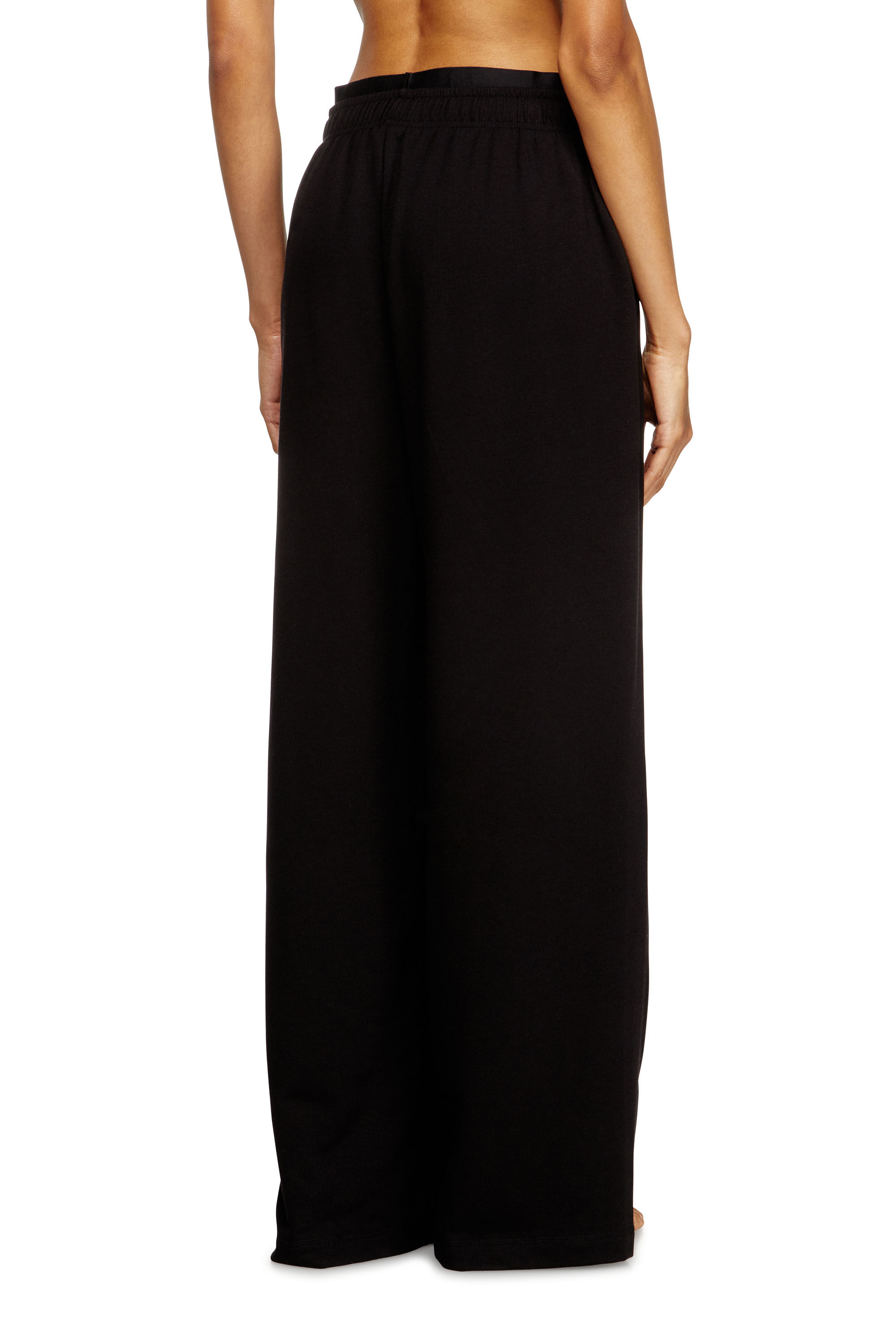Women's Cotton terry sweatpants with logo waistband | Black