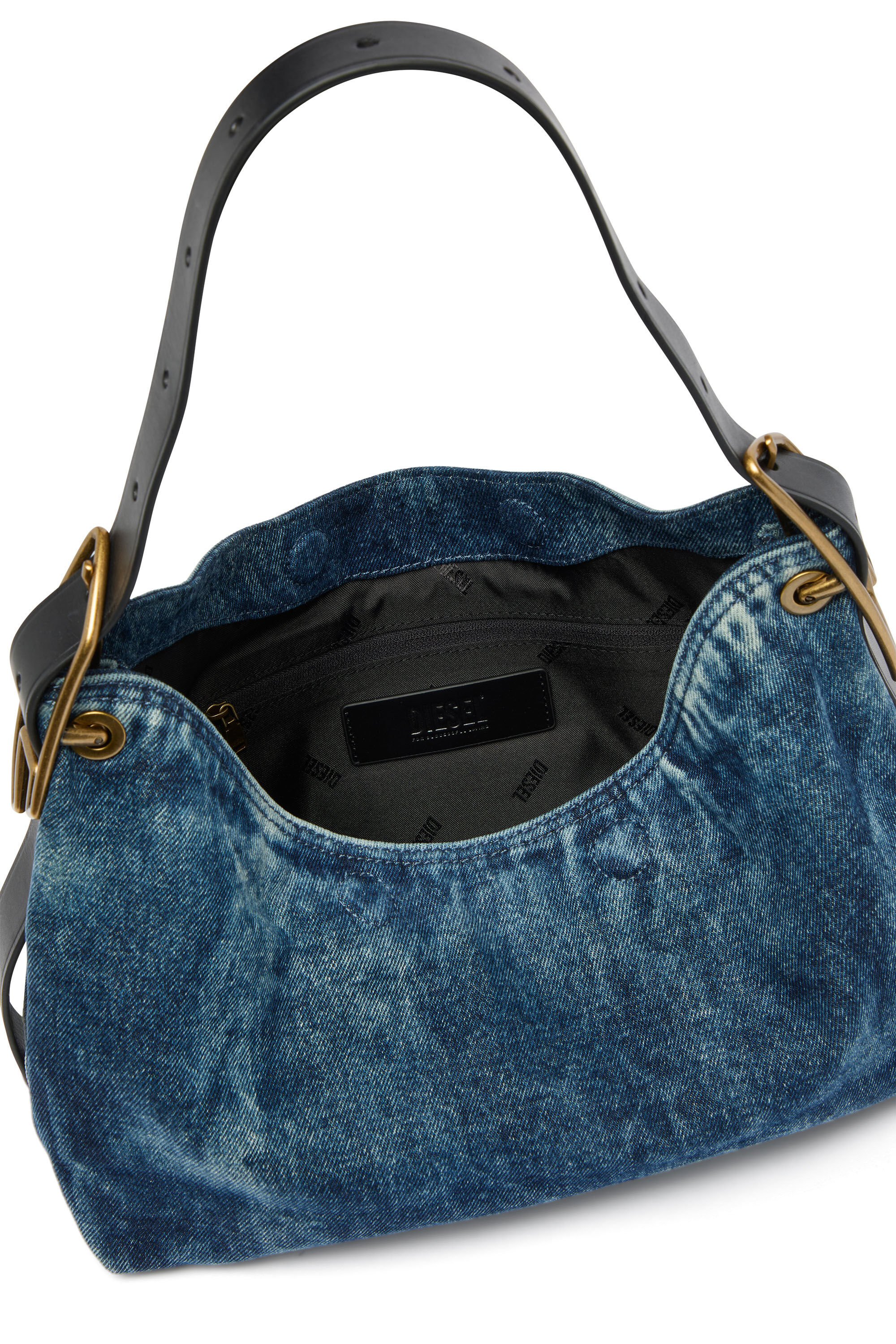 Diesel - D-LINE HOBO S, D-Line-Sac &agrave; bandouli&egrave;re en denim Femme in Bleu - 6