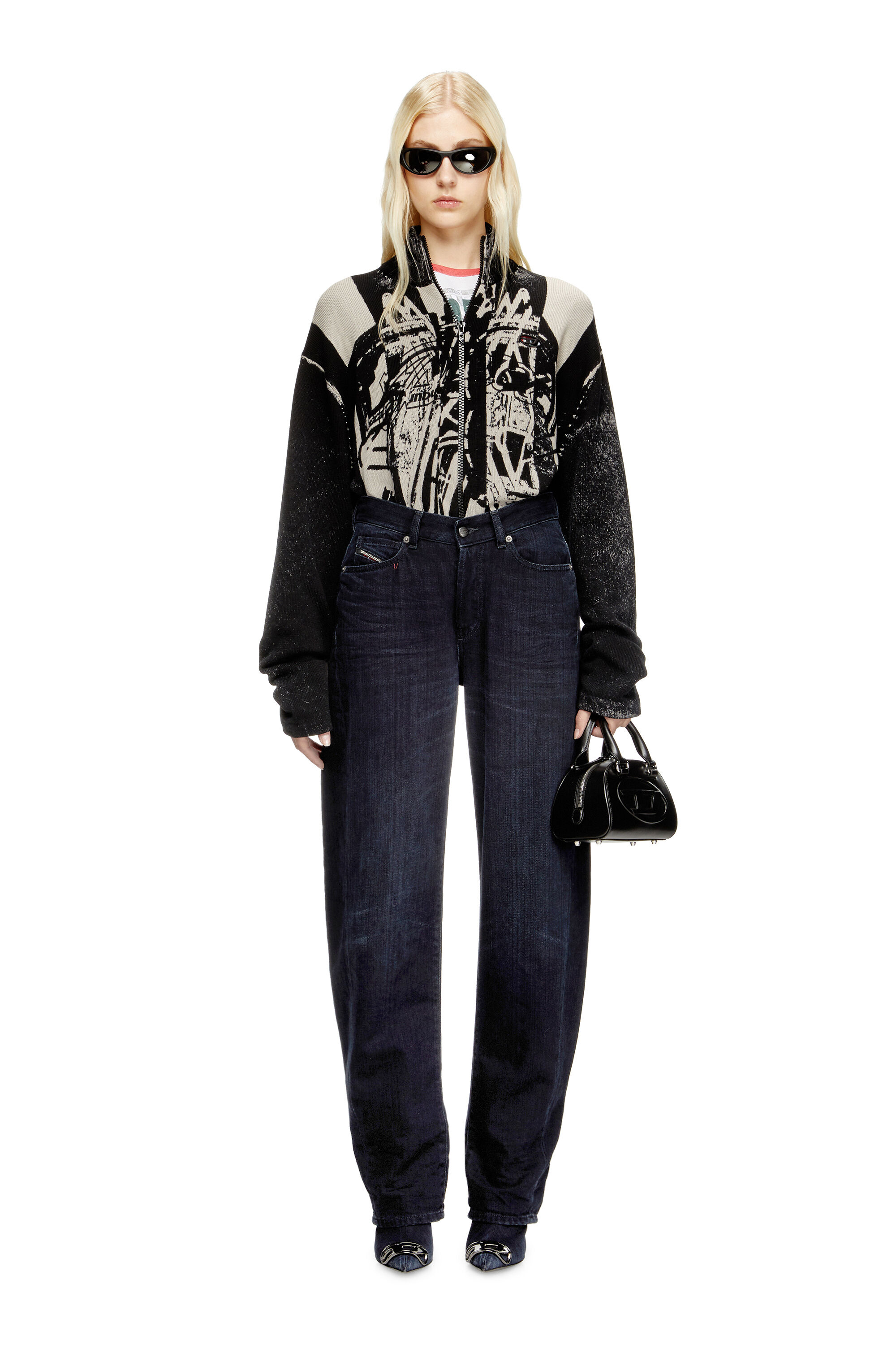 Diesel - Relaxed Jeans 1974 D-Ellz 09L54 Femme, Bleu Foncé - Image 1