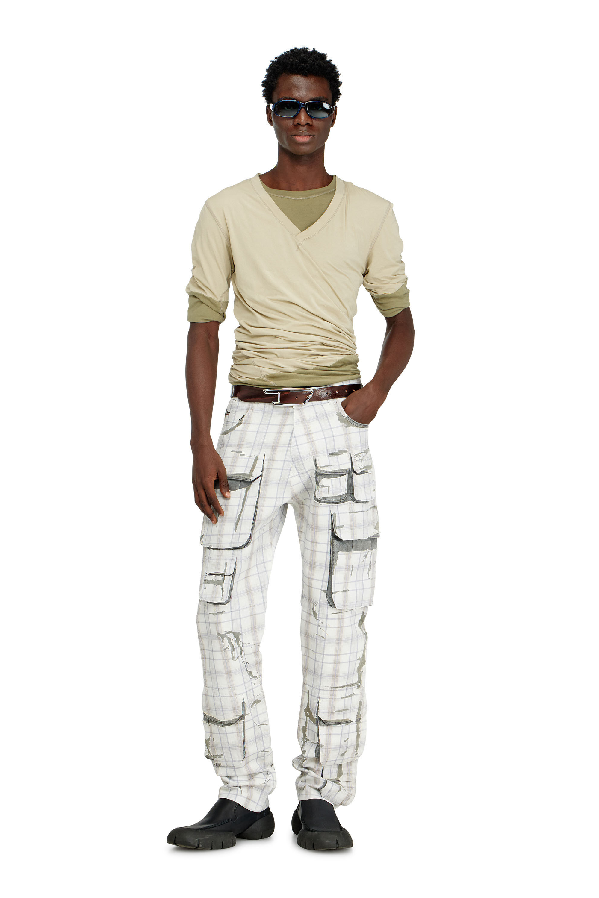 Diesel - T-MOODY-PLAIN, Haut double &eacute;paisseur torsad&eacute; Homme in Vert - 1