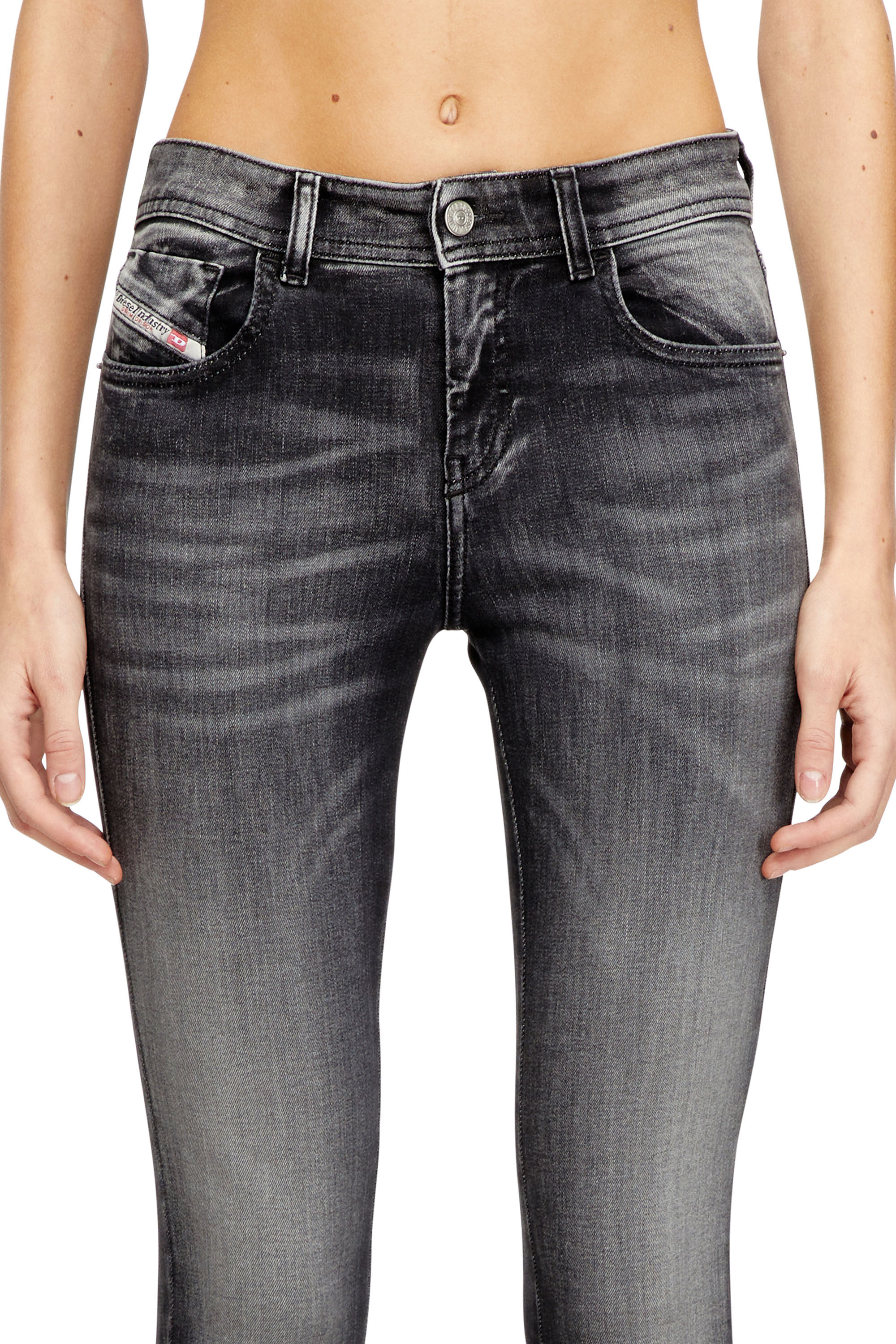 Diesel - Skinny Jeans 2017 Slandy 09K97 Femme, Noir/Gris foncé - Image 5